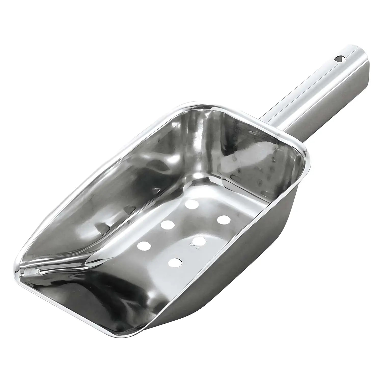 Premium EBM Stainless Steel Perforated Ice Scoop - Heavy Duty Bar Spoon for Cocktails, Iced Coffee & Kitchen Use - Perfect for Bartending, Home Bars & Restaurants