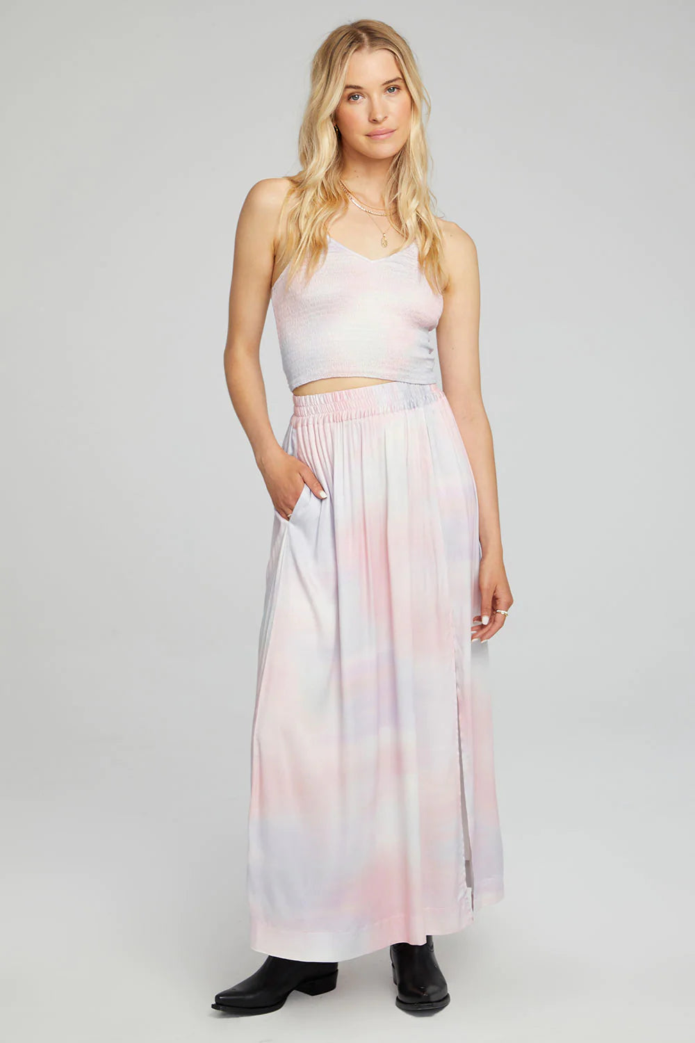 Delvie Maxi Skirt for Women - Flowy Long Skirt with Pockets, High Waist A-Line Skirt for Summer, Beach, Travel & Casual Wear