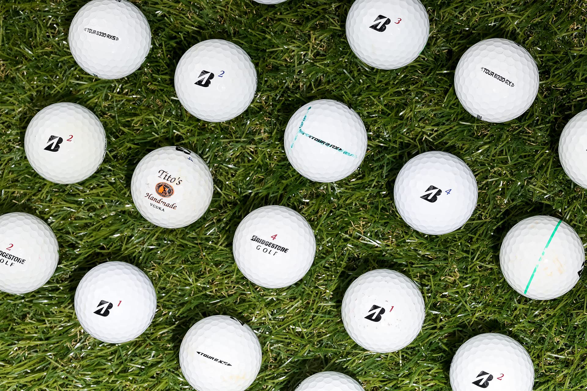 Recycled Clean Green Golf Balls 12-48 Pack | Used Bridgestone Tour Mix | Good Condition Graded Balls with Mesh Carrying Bag | Perfect for Practice, Driving Range & Eco-Friendly Golfing