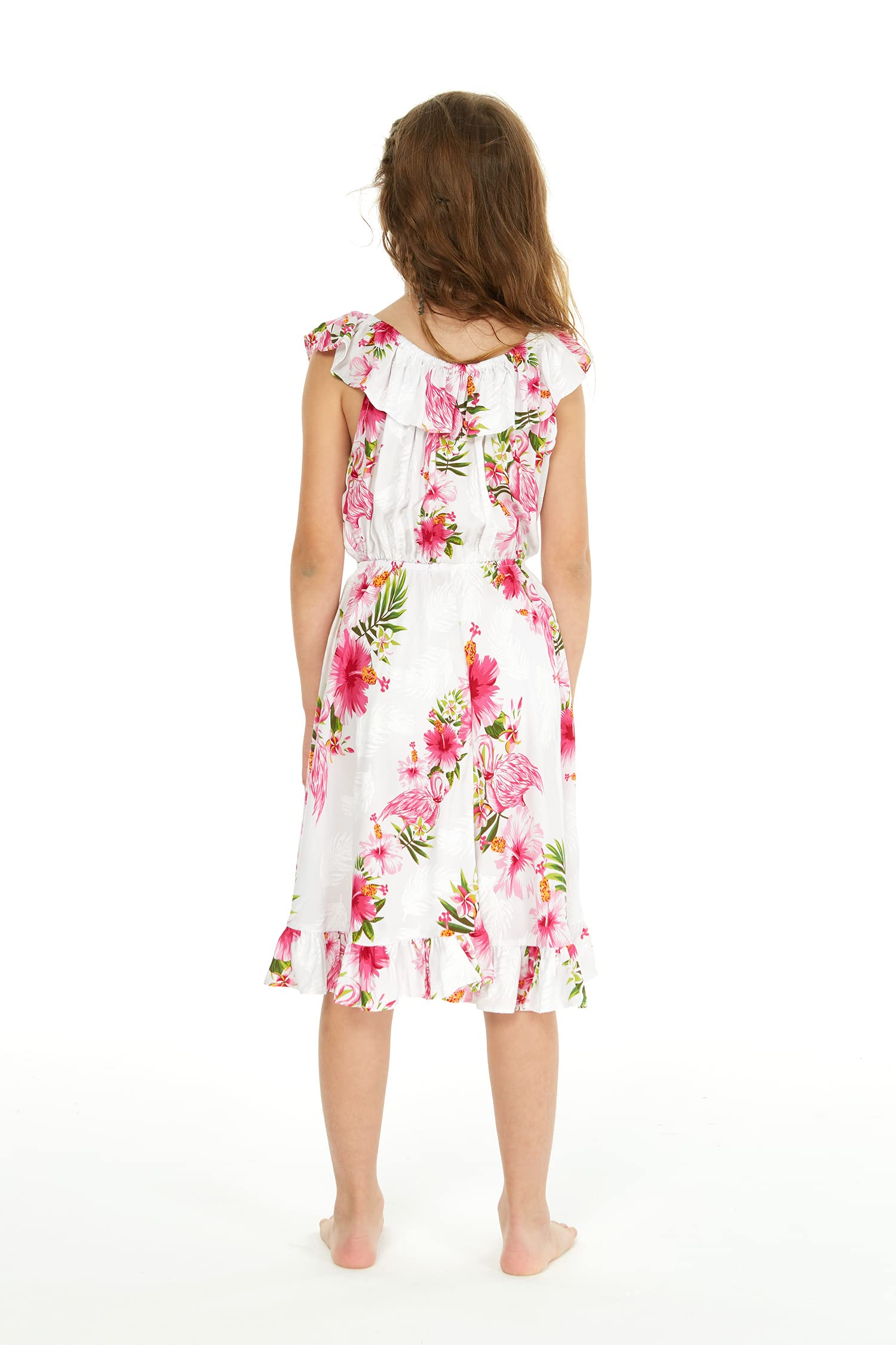 Girl's Ruffle Wrap Hawaiian Luau Dress - Beach Party & Summer Outfits