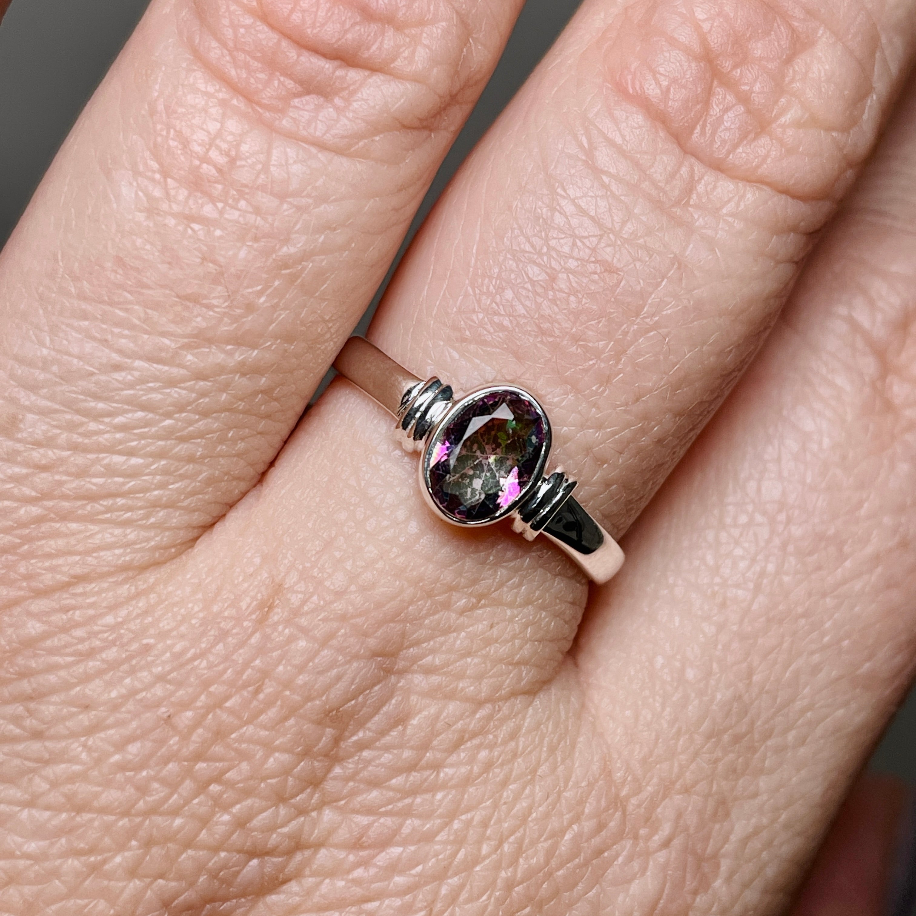 Natural Mystic Topaz Oval Faceted Gemstone in Sterling Silver Decorative Pendant R4831 - Perfect for Jewelry Making, Gift Giving & Special Occasions