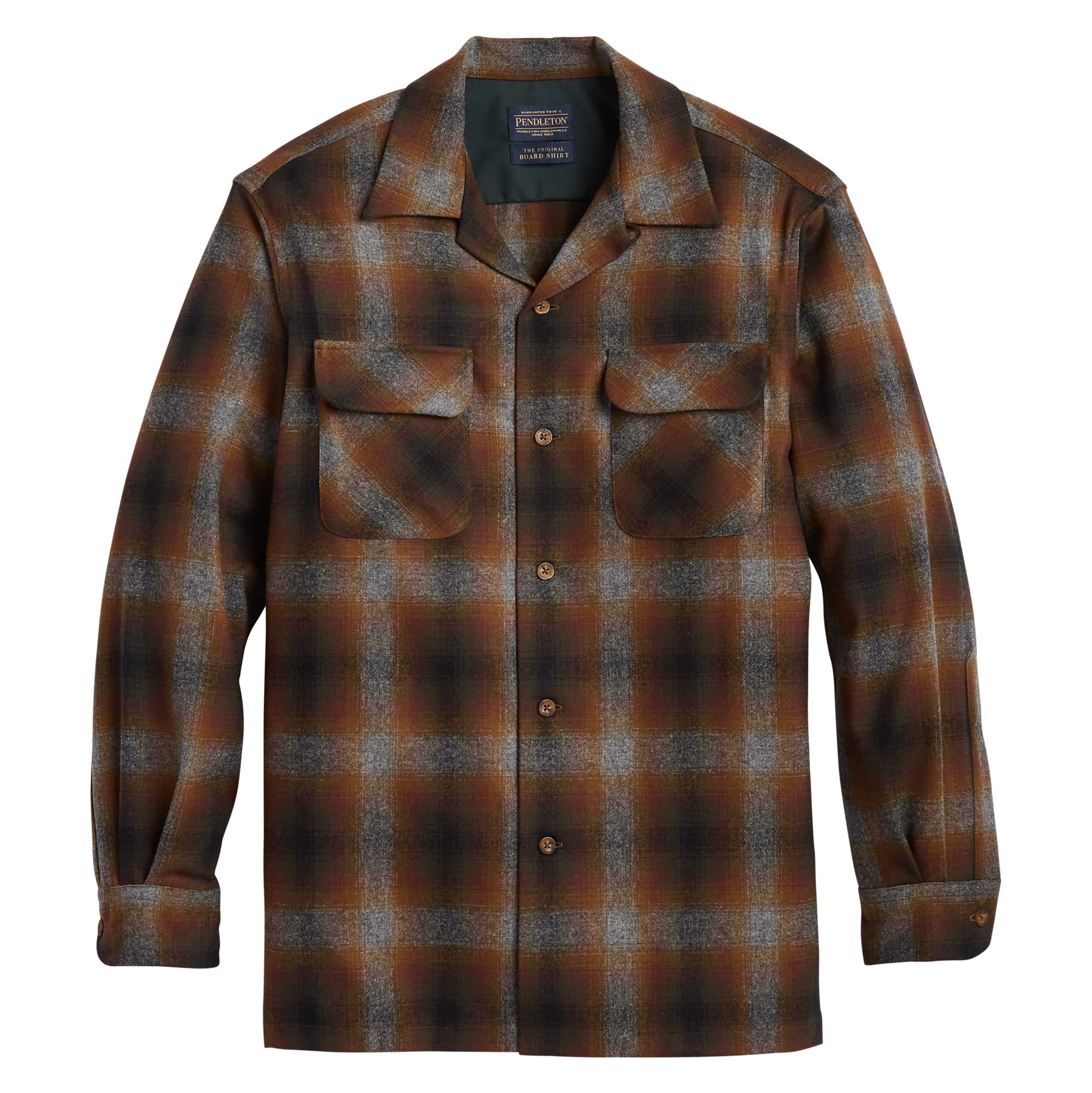 **Pendleton Men's Long Sleeve Fitted Board Shirt – Classic Plaid Flannel Shirt for Outdoor & Casual Wear**