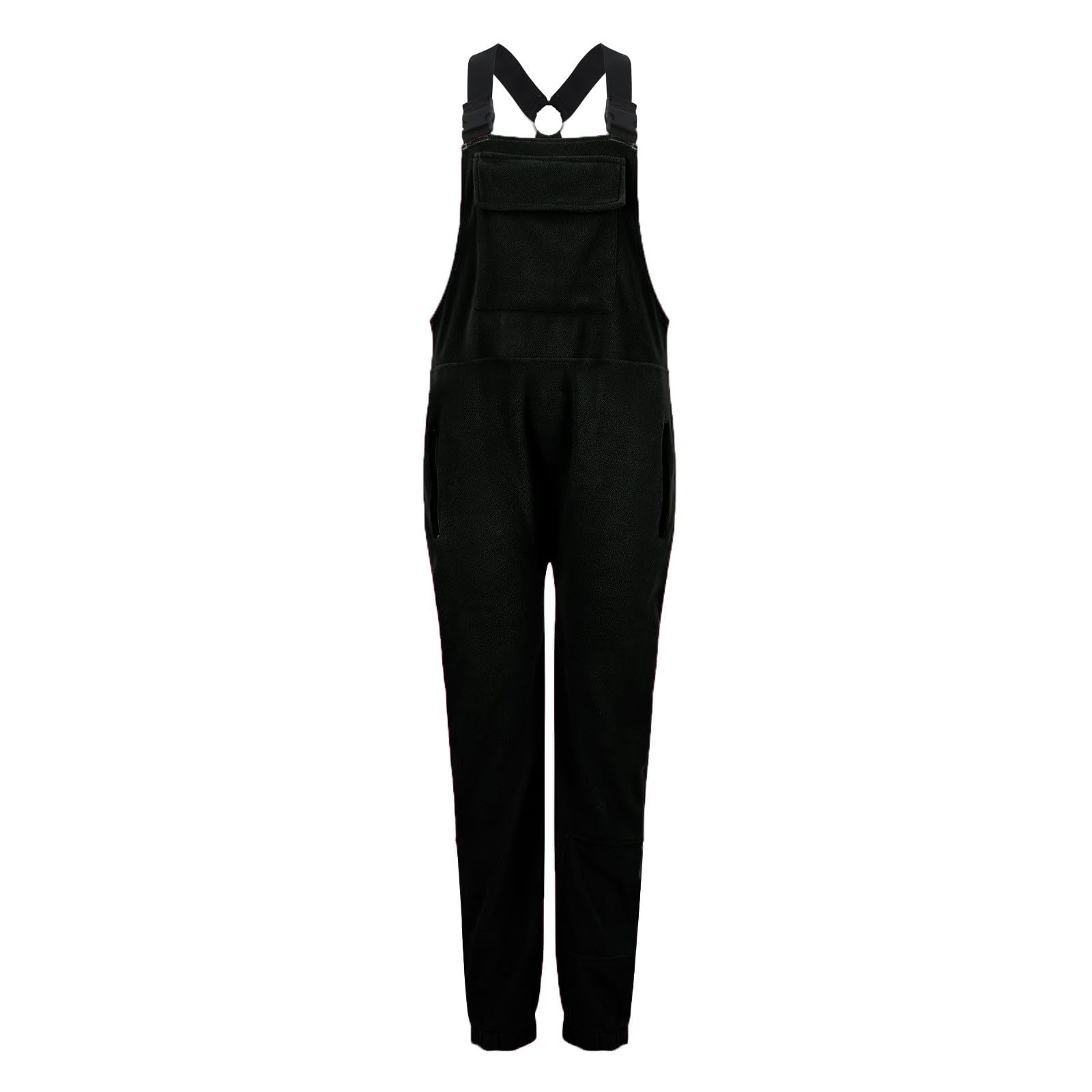 Women's Fleece Overalls Winter Warm Fuzzy Jumpsuit with Pockets - One Piece Fluffy Snow Bibs Adjustable Strap Snowsuit for Outdoor Activities, Skiing, Snowboarding & Casual Winter Wear