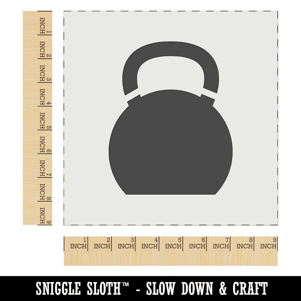 9.0 Inch Solid Wall Kettlebell Weight Cookie Stencil - Reusable DIY Craft Template for Baking, Home Decor & Fitness-Themed Parties