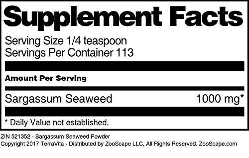 Organic Sargassum Seaweed Powder 4oz (3-Pack) - Natural Superfood for Smoothies, Detox & Skincare - ZIN: 521352 | Vegan, Gluten-Free, Rich in Minerals & Iodine