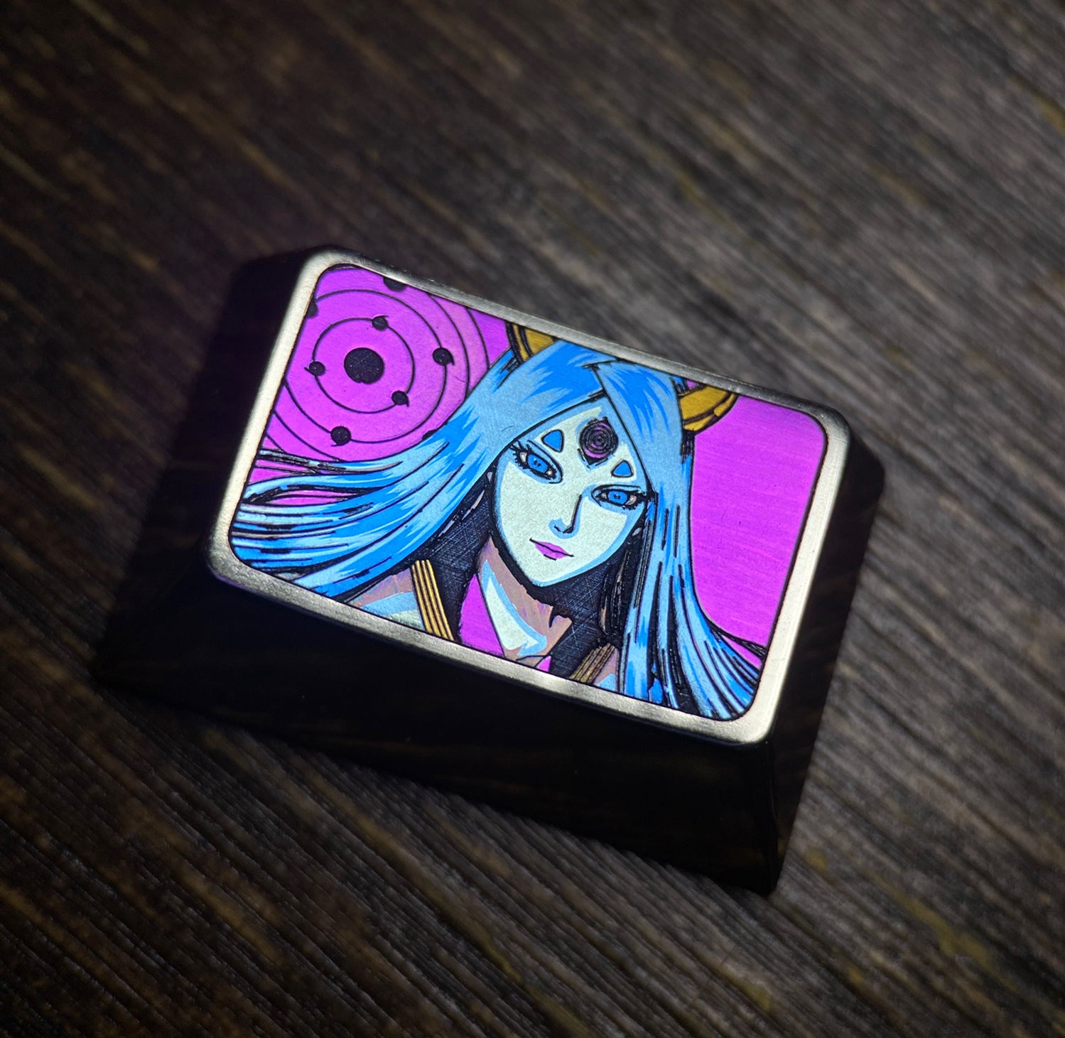 Naruto Otsutsuki Kaguya 1.5U Keycaps - Colored Titanium Alloy Custom Mechanical Keyboard Keycap Set (Tab, Ctrl) for Gaming & Typing Enthusiasts