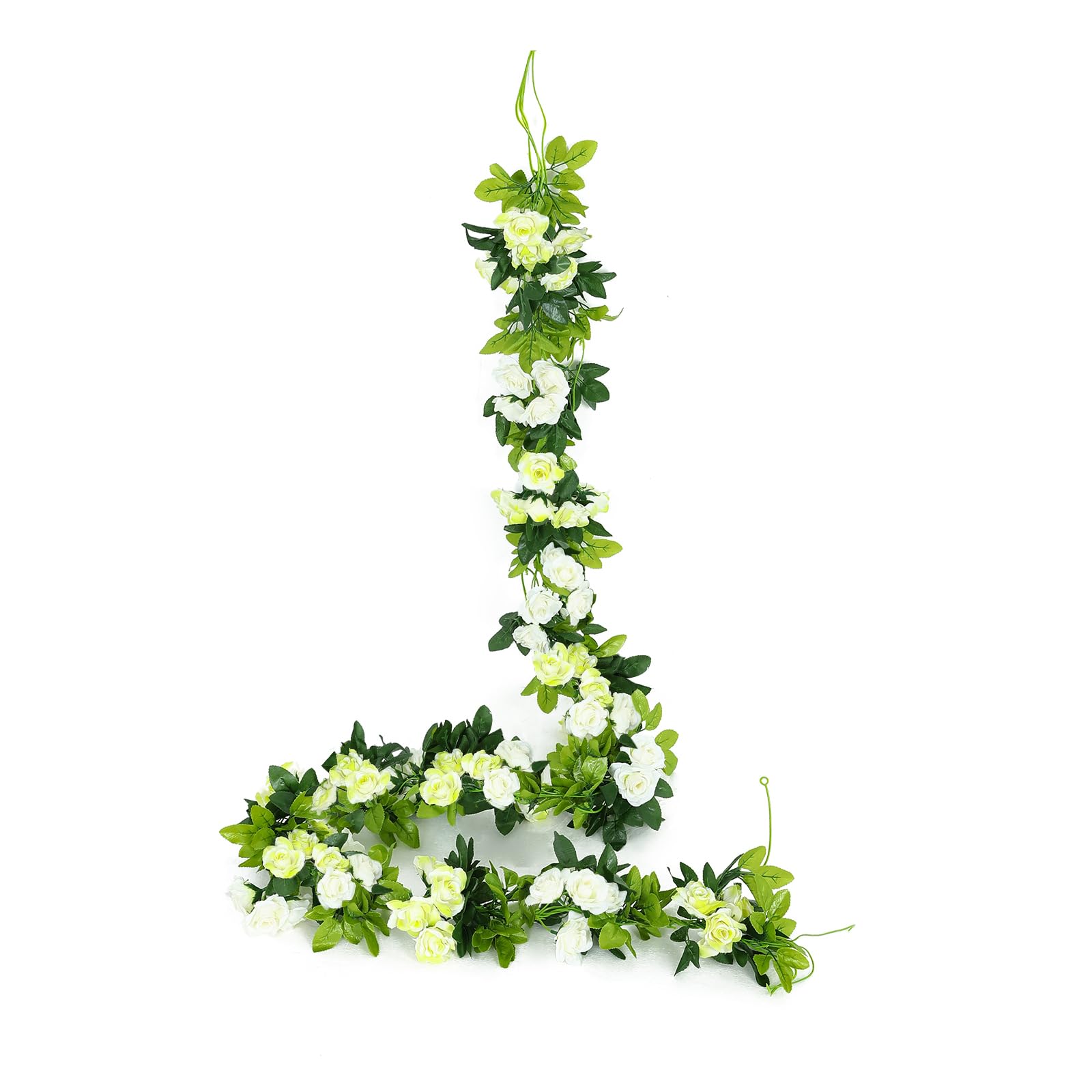 JUSTOYOU 2 Pack (15.8FT) Artificial Rose Garland - Silk Fake Rose Vines for Wedding Arch, Home Backdrop, Party Decorations - Perfect for Wedding Centerpieces, Baby Showers & Garden Decor