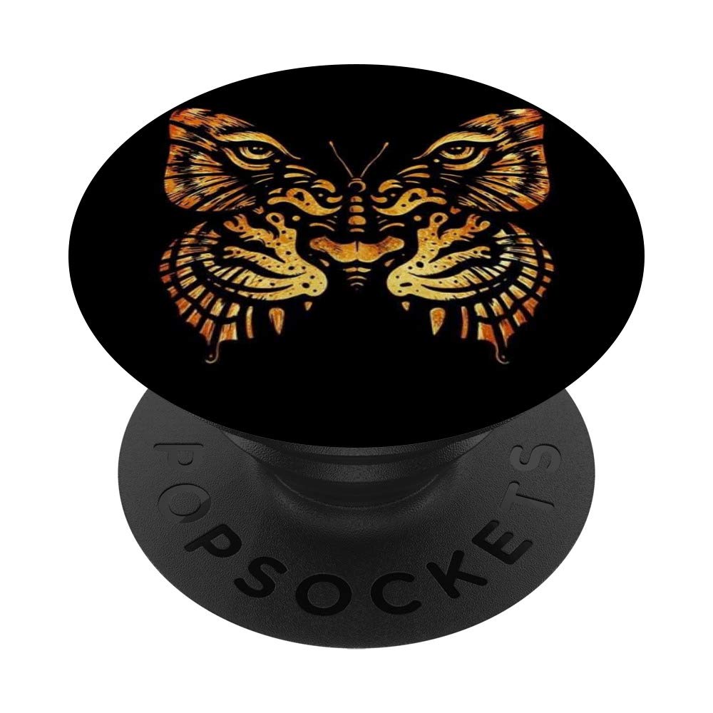 Tiger Butterfly Art Design PopSockets Swappable PopGrip - Phone Grip Stand for iPhone, Samsung & Smartphones - Perfect for Work, Travel & Daily Use