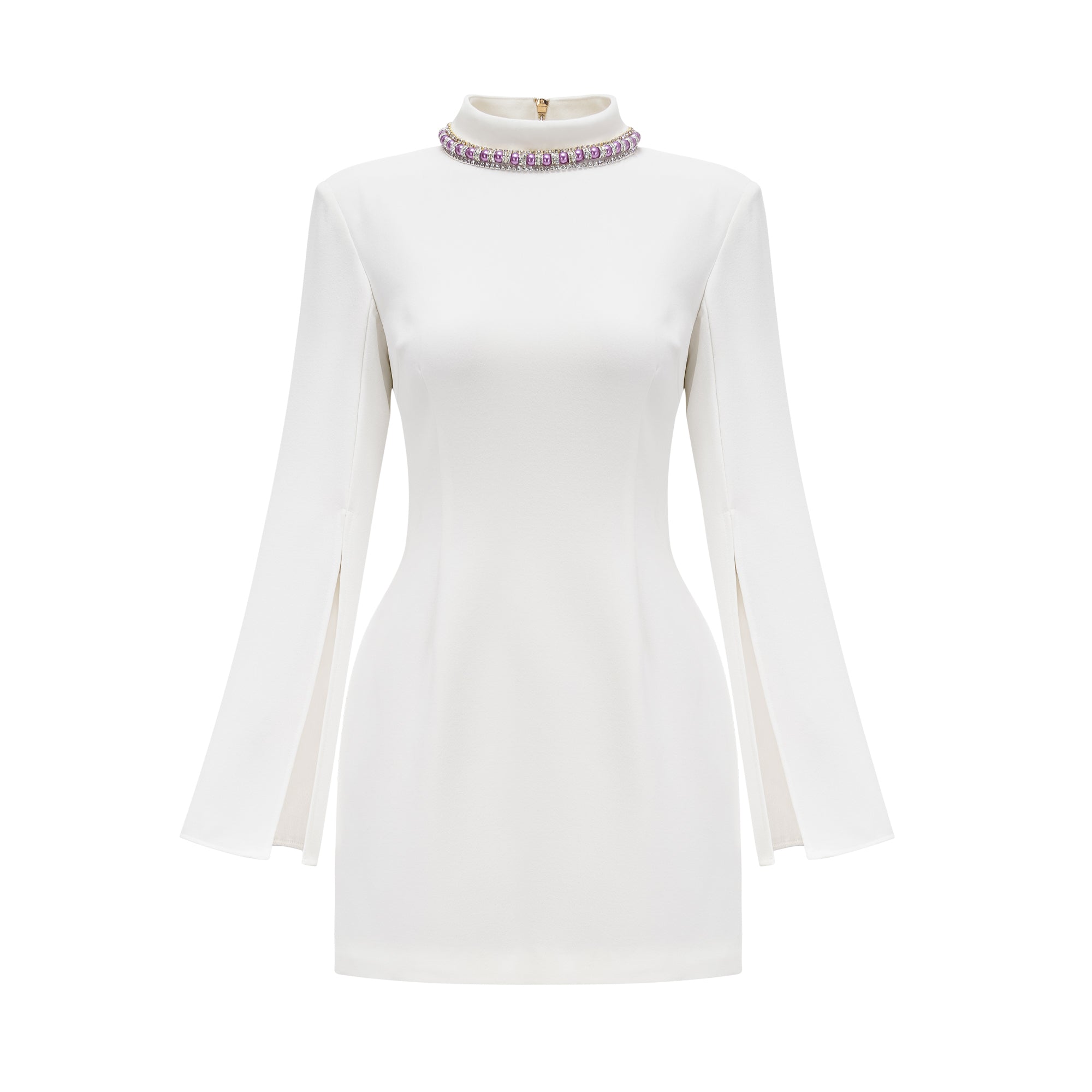 Claretta Split Cuffs Embellished Dress for Women - Elegant Evening Gown for Parties, Weddings & Special Occasions