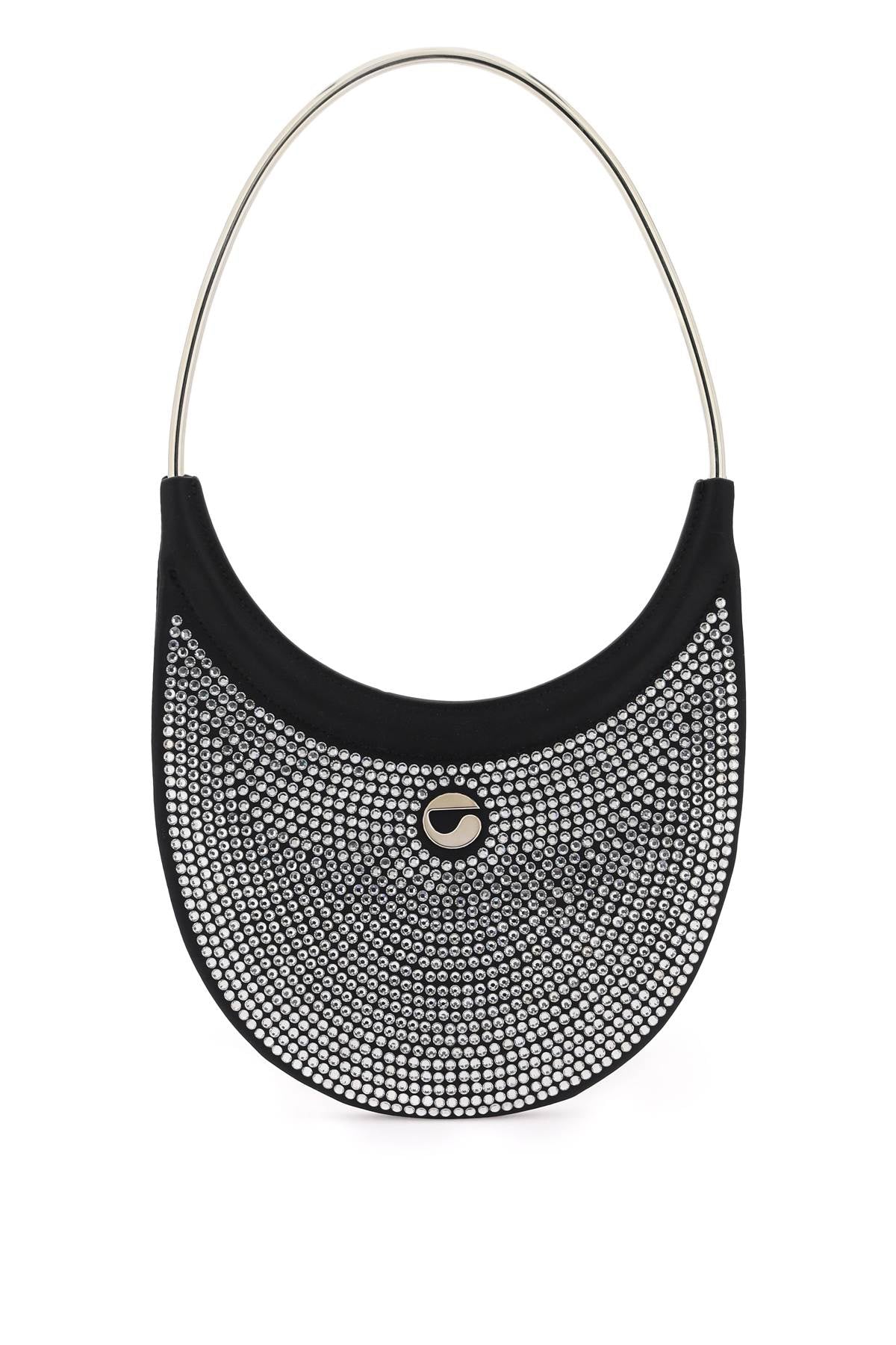 Coperni Crystal Embellished Ring Swipe Bag - Elegant Evening Clutch for Parties, Weddings & Special Occasions