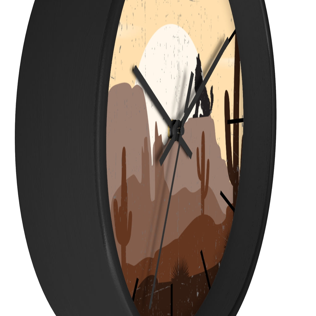 Wolf Mountain Sunrise Wall Clock - Silent Non-Ticking Battery Operated Round Clock for Living Room, Bedroom, Office & Home Decor