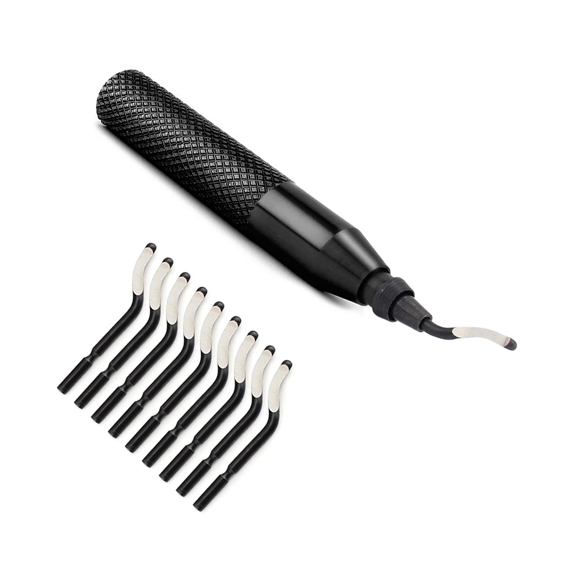 Professional Hand Deburring Tool Kit Set - 10pcs Multi-Purpose Deburring Tools for Wood, Plastic, Aluminum, Copper & Steel (Black) - Perfect for DIY Projects, Metalworking & Woodworking