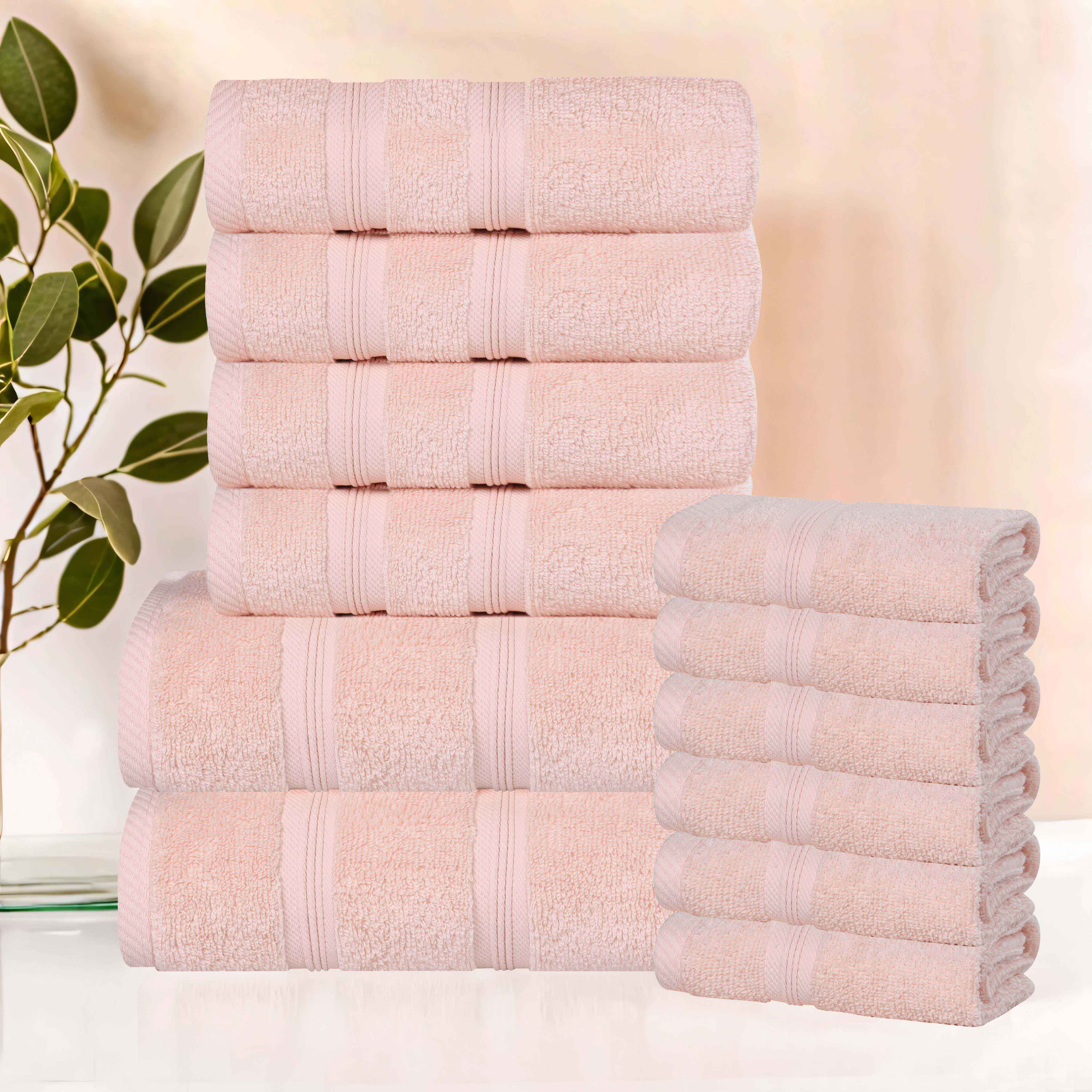 Premium 12-Piece Smart Dry Zero Twist Cotton Towel Set - Ultra Soft, Absorbent & Quick-Drying Bath Towels for Spa, Gym & Luxury Home Use