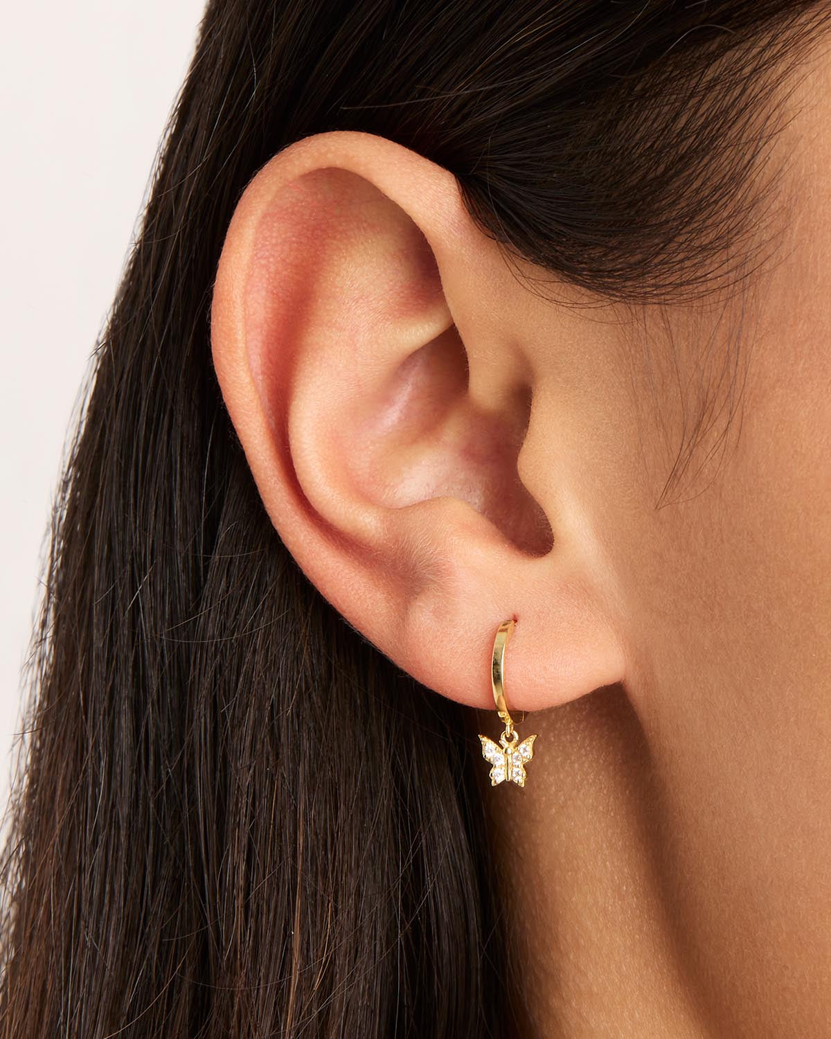 14K Solid Gold Fly With Me Hoop Earrings for Women - Elegant Dainty Everyday Hoops - Perfect for Work, Date Night & Special Occasions