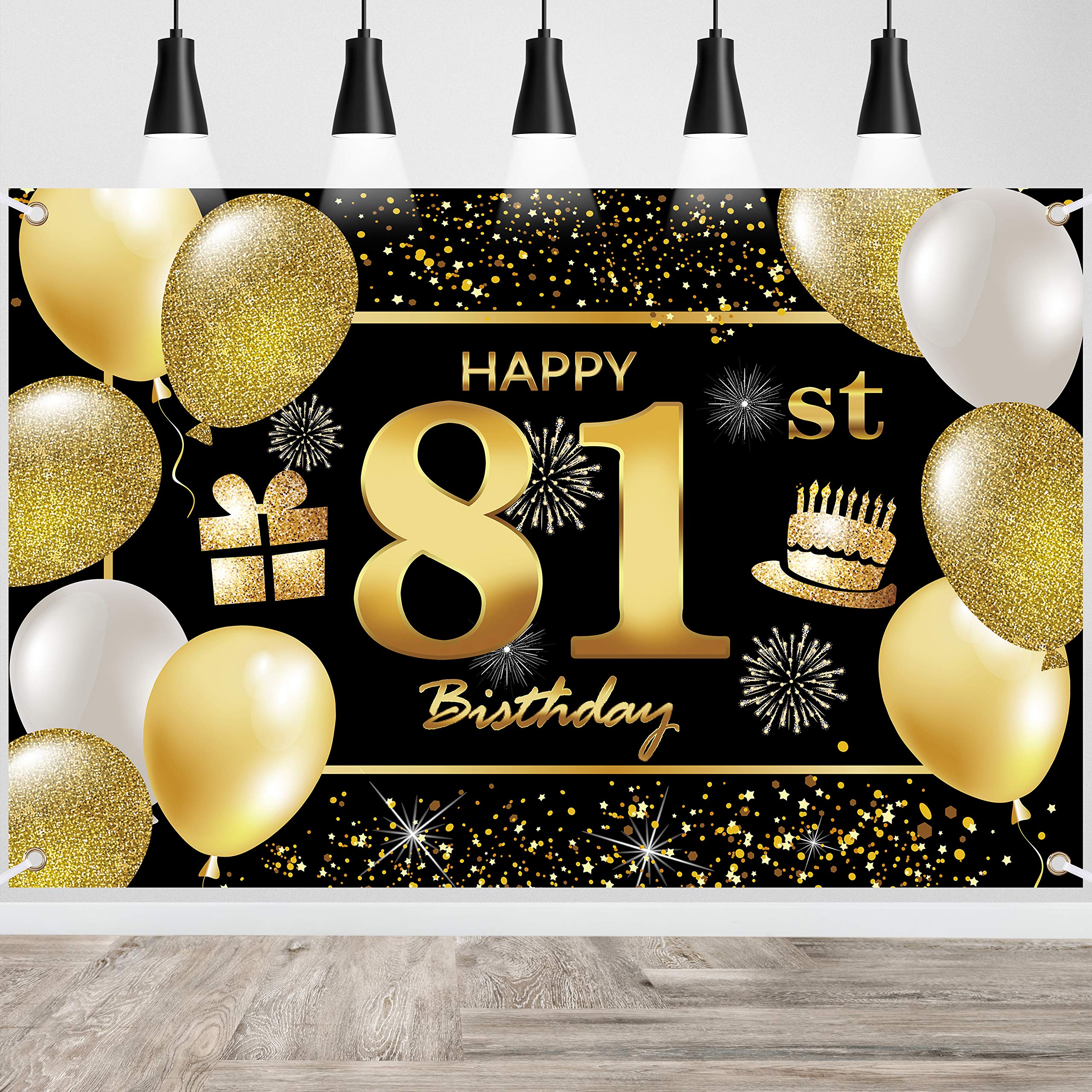 81st Happy Birthday Banner - Birthday Decorations for Men, Party Supplies, Backdrop for Celebrations - Perfect for Birthday Parties, Milestone Events & Family Gatherings