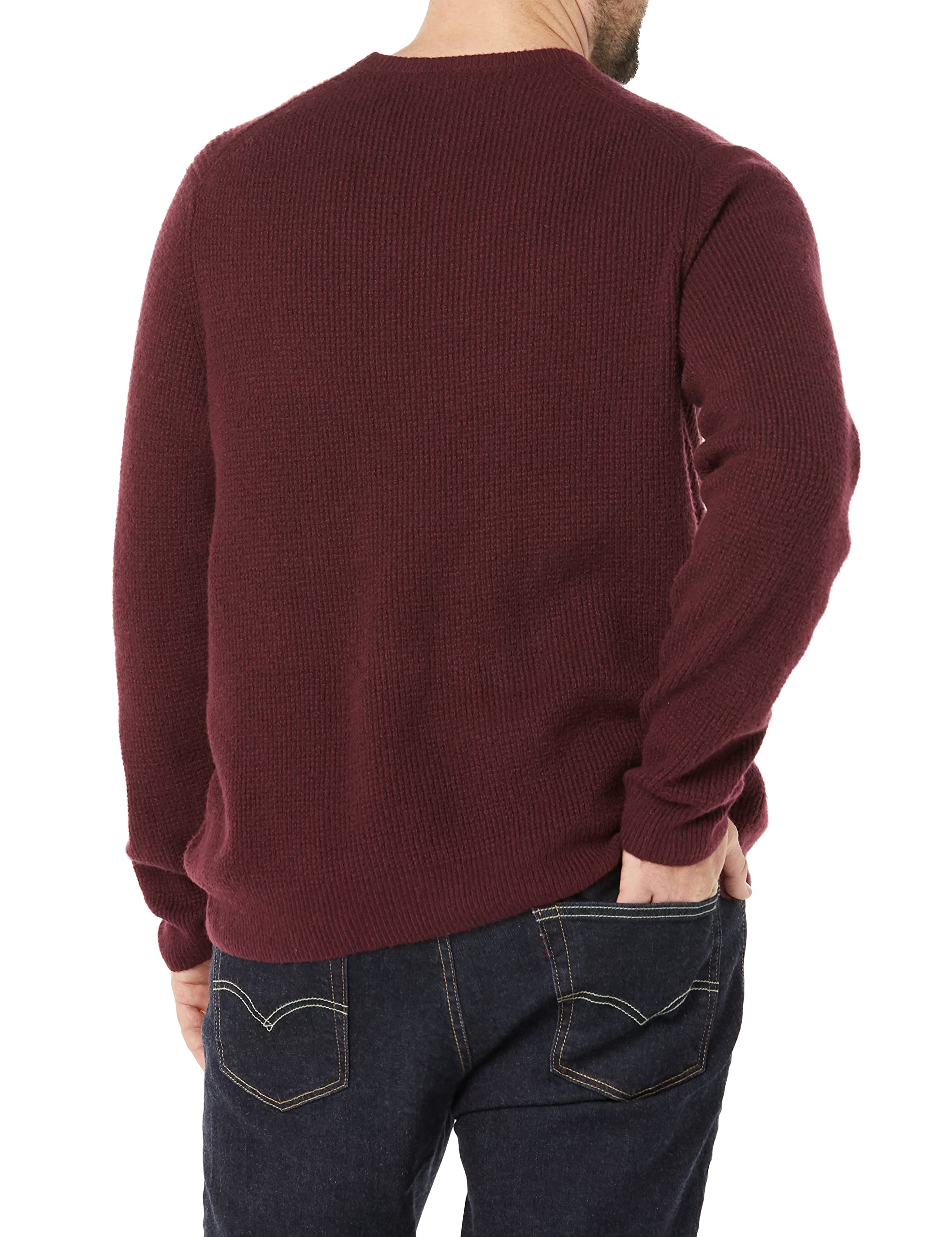 Amazon Essentials Men's Long-Sleeve Soft Touch Waffle Knit Crewneck Sweater - Warm & Comfortable Winter Pullover for Casual Wear & Outdoor Activities