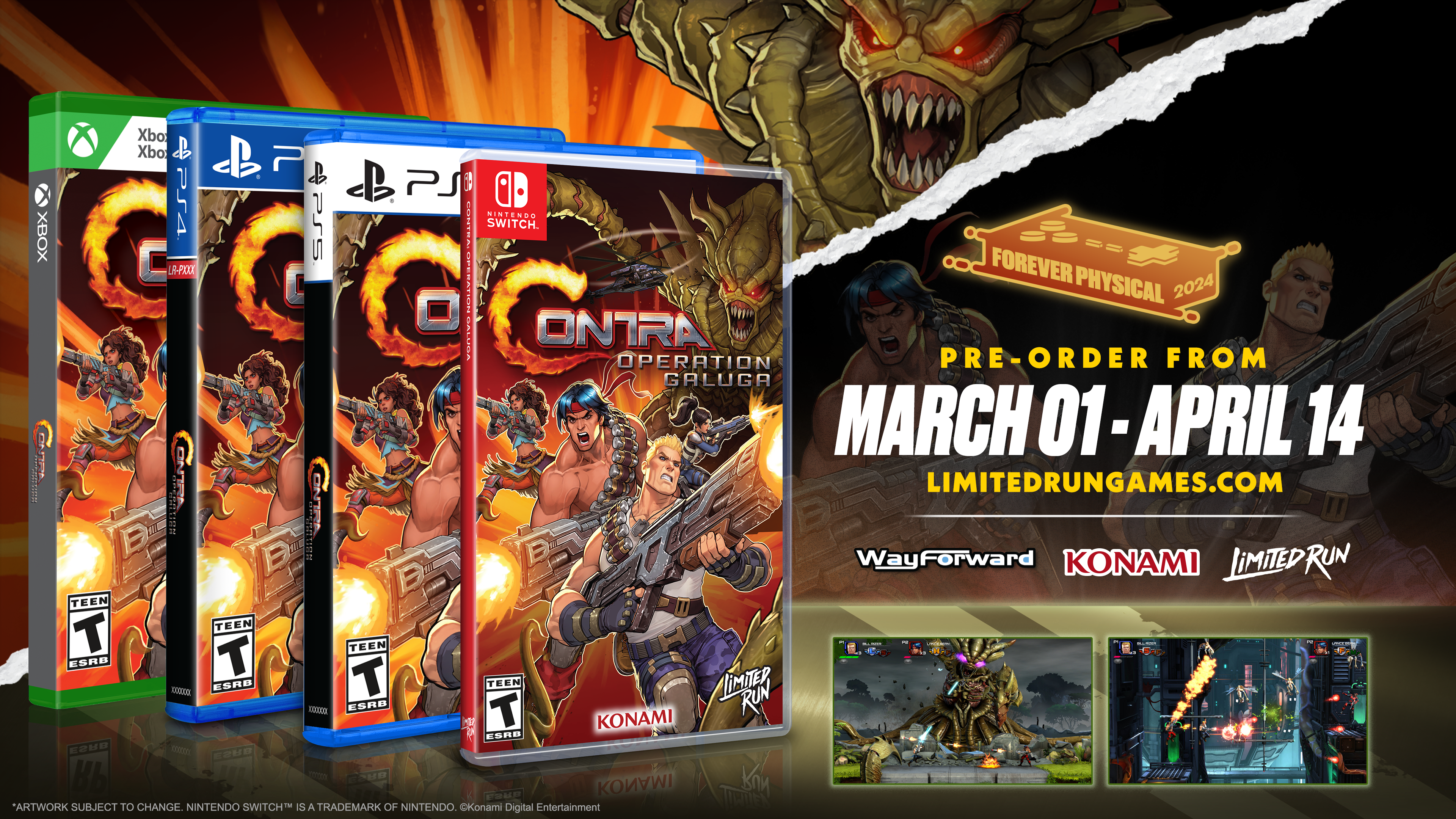 Contra: Operation Galuga - Limited Run #230 Nintendo Switch Game | Classic Run-and-Gun Action Adventure for Retro Gaming Fans | Perfect for Solo Play or Co-op Multiplayer Battles