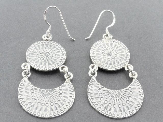 Lunar Chandelier Drop Earrings - Pure Silver 925 Sterling Silver Dangle Earrings for Women - Perfect for Evening Parties, Weddings & Special Occasions