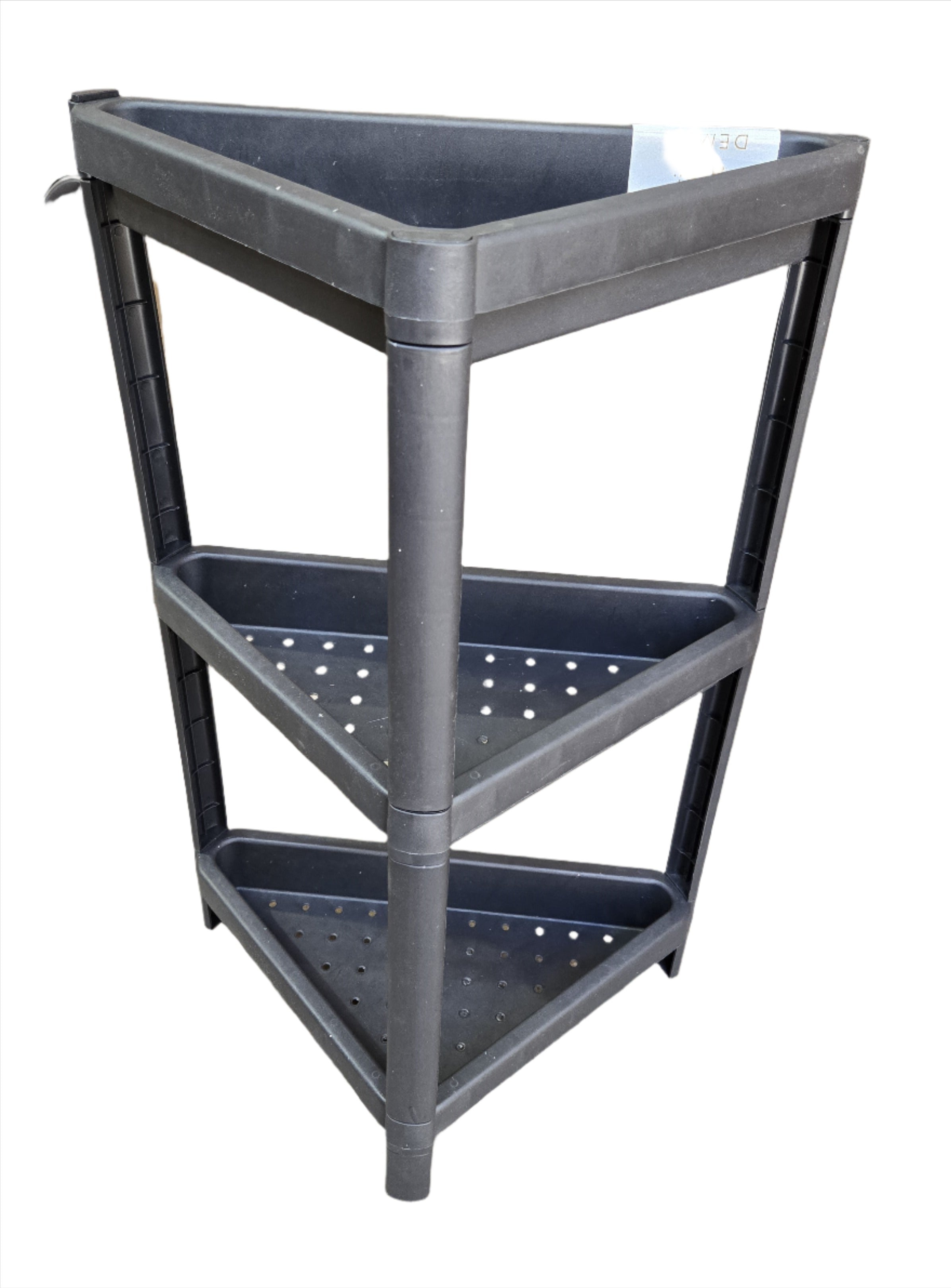 3-Tier Plastic Corner Shelf - Space-Saving Organizer for Bathroom, Kitchen, or Office Storage - Perfect for Small Spaces & Home Organization