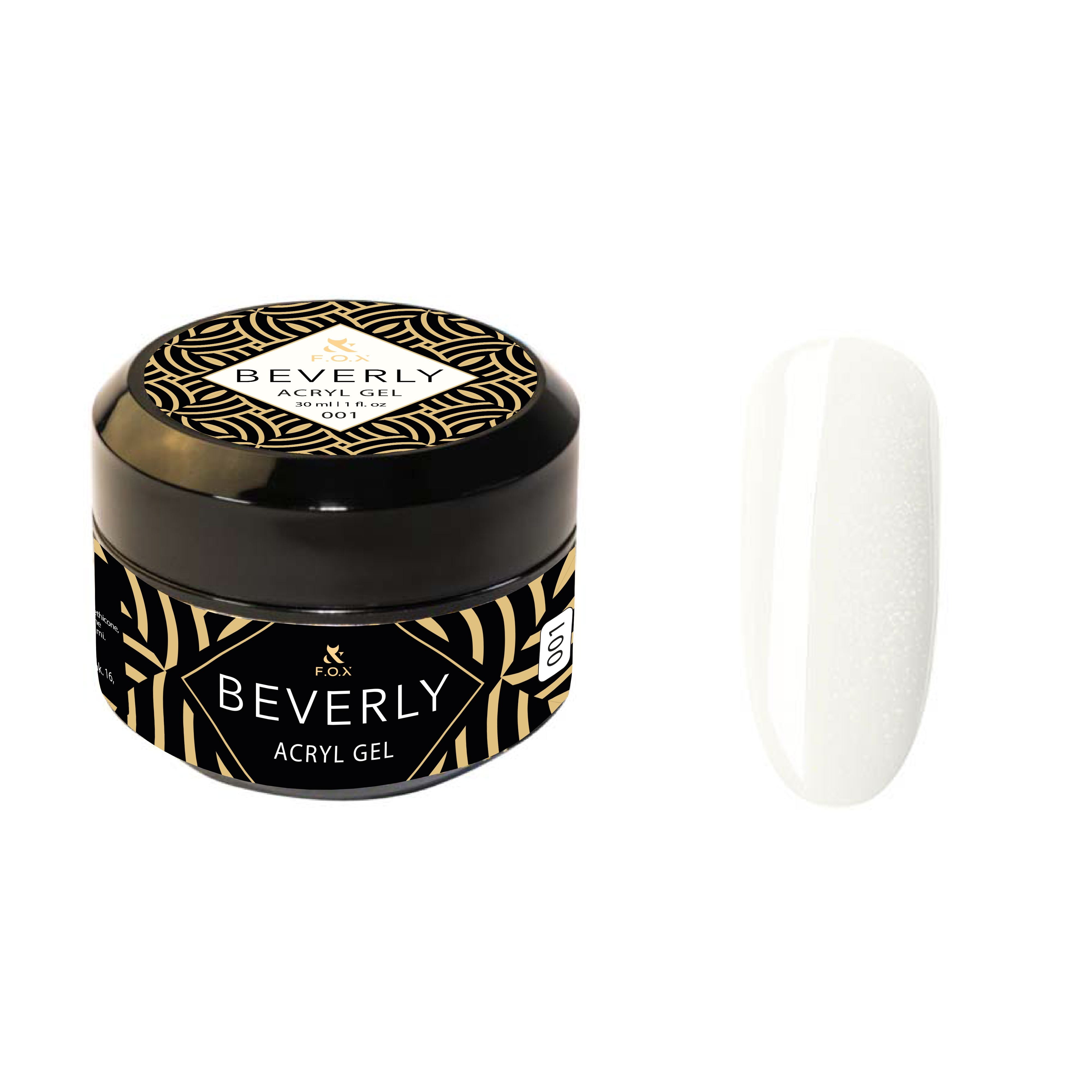 F.O.X Acrygel Polygel Nail Kit - Beverly 001 Milky White 30ml | Professional Salon Quality Poly Nail Extension Gel for DIY Manicure & Nail Art | Perfect for Home Use, Salon, Bridal & Party Nails