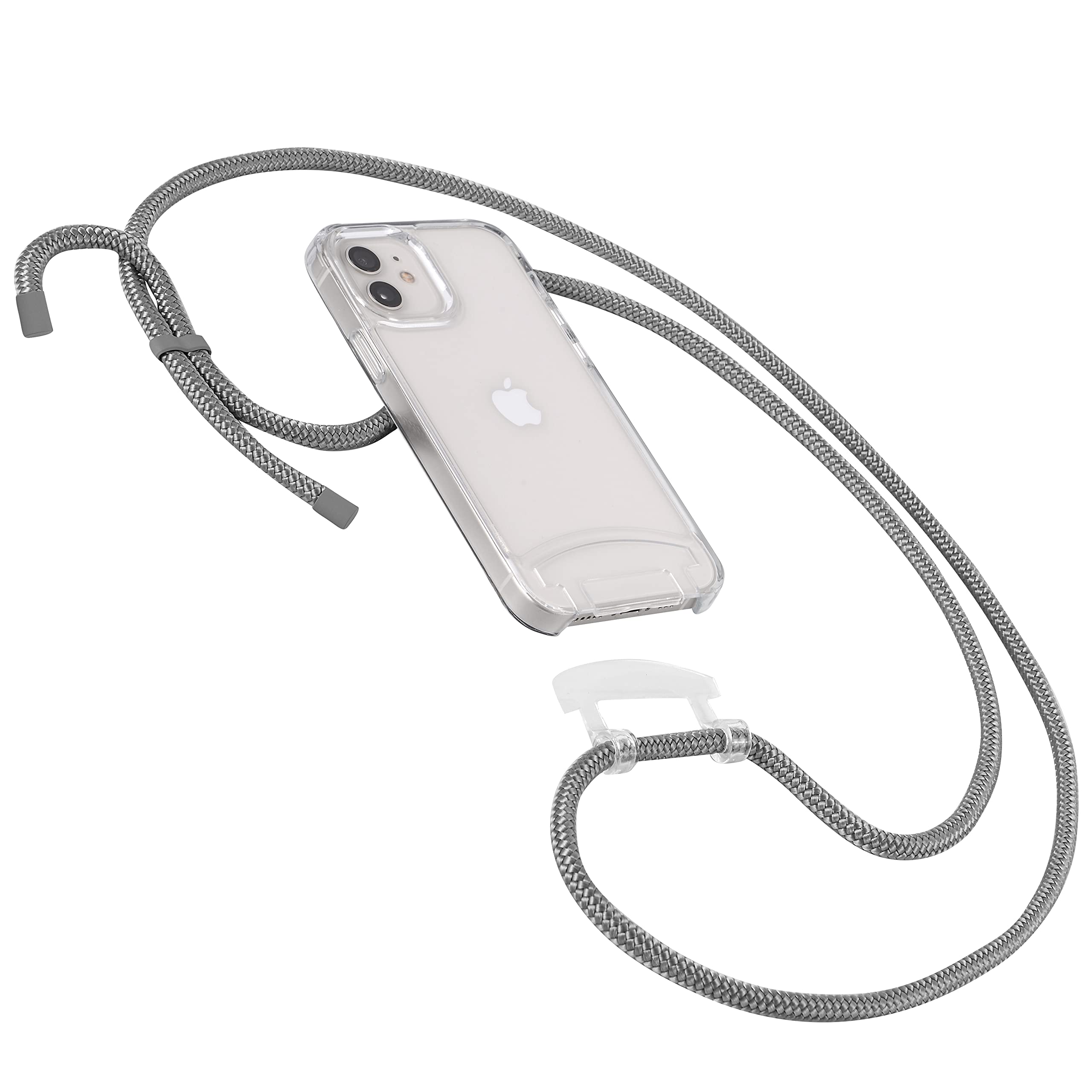 HoldingIT Clear Crossbody Phone Case for iPhone 13 with Detachable Lanyard - 2-in-1 Protective iPhone Cover with Adjustable Strap & Shockproof Design | Perfect for Travel, Shopping & Hands-Free Convenience