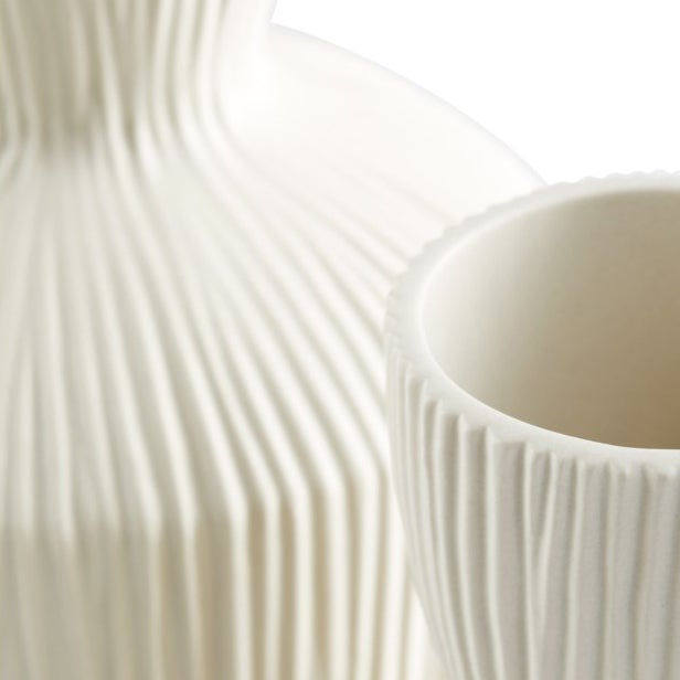 Cyan Design 11208 Bravo Vase - White Small Ceramic Home Decor for Living Room, Dining Table & Wedding Centerpiece