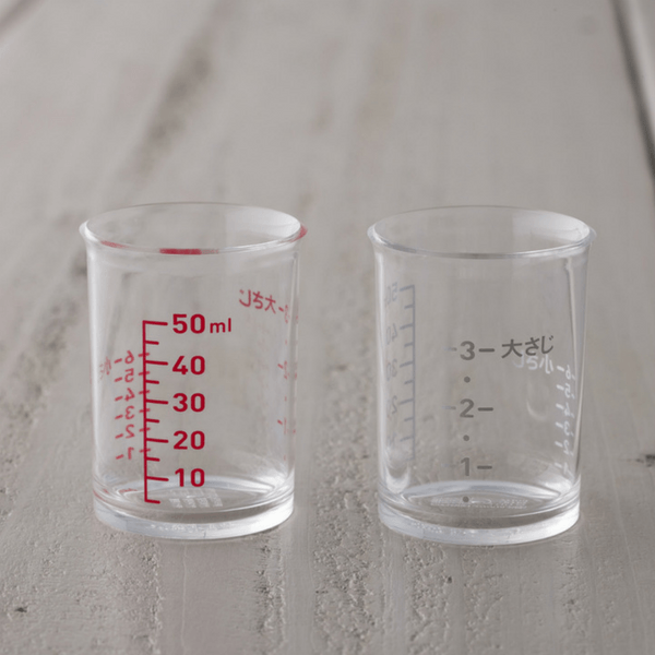 Kai 2-Piece Clear Measuring Cup Set - Small & Precise for Baking, Cooking, and Mixing - Perfect for Kitchen, Lab, and DIY Projects