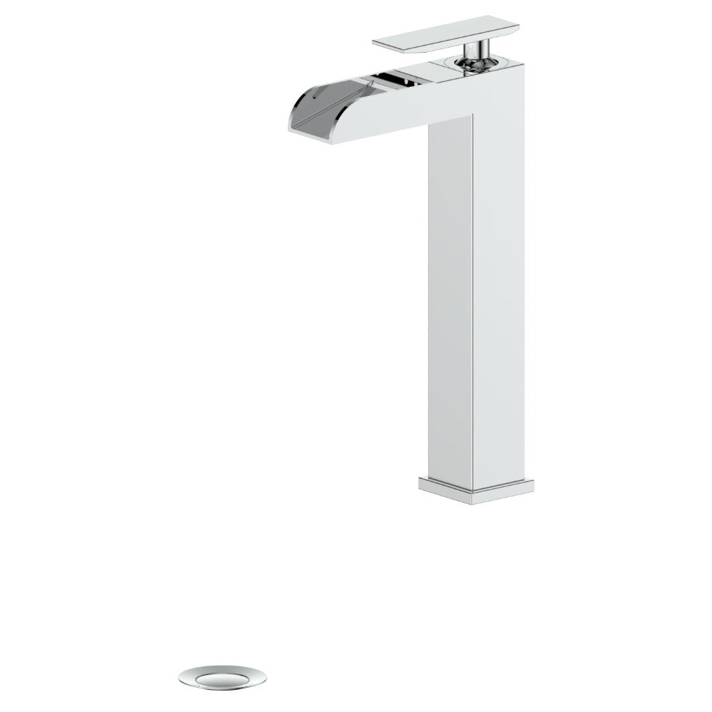 ZLINE Eagle Falls Waterfall Vessel Sink Single Handle Bathroom Faucet in Chrome - Modern Bathroom Vanity Sink Faucet for Contemporary Home Decor (EAG BF CH)