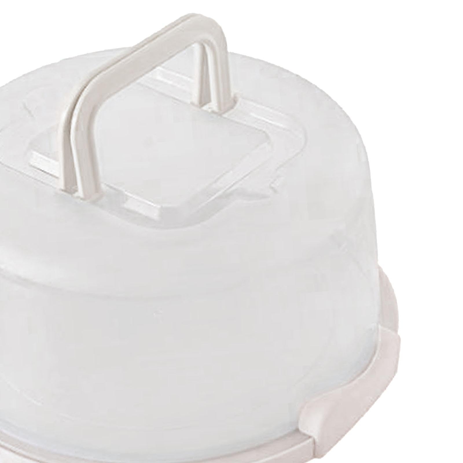 Portable Round Cake Carrier with Handle & Lid - 8 Inch Cake Storage Container, Serving Tray & Stand for Birthday Pies & Desserts | Perfect for Parties, Picnics & Home Baking