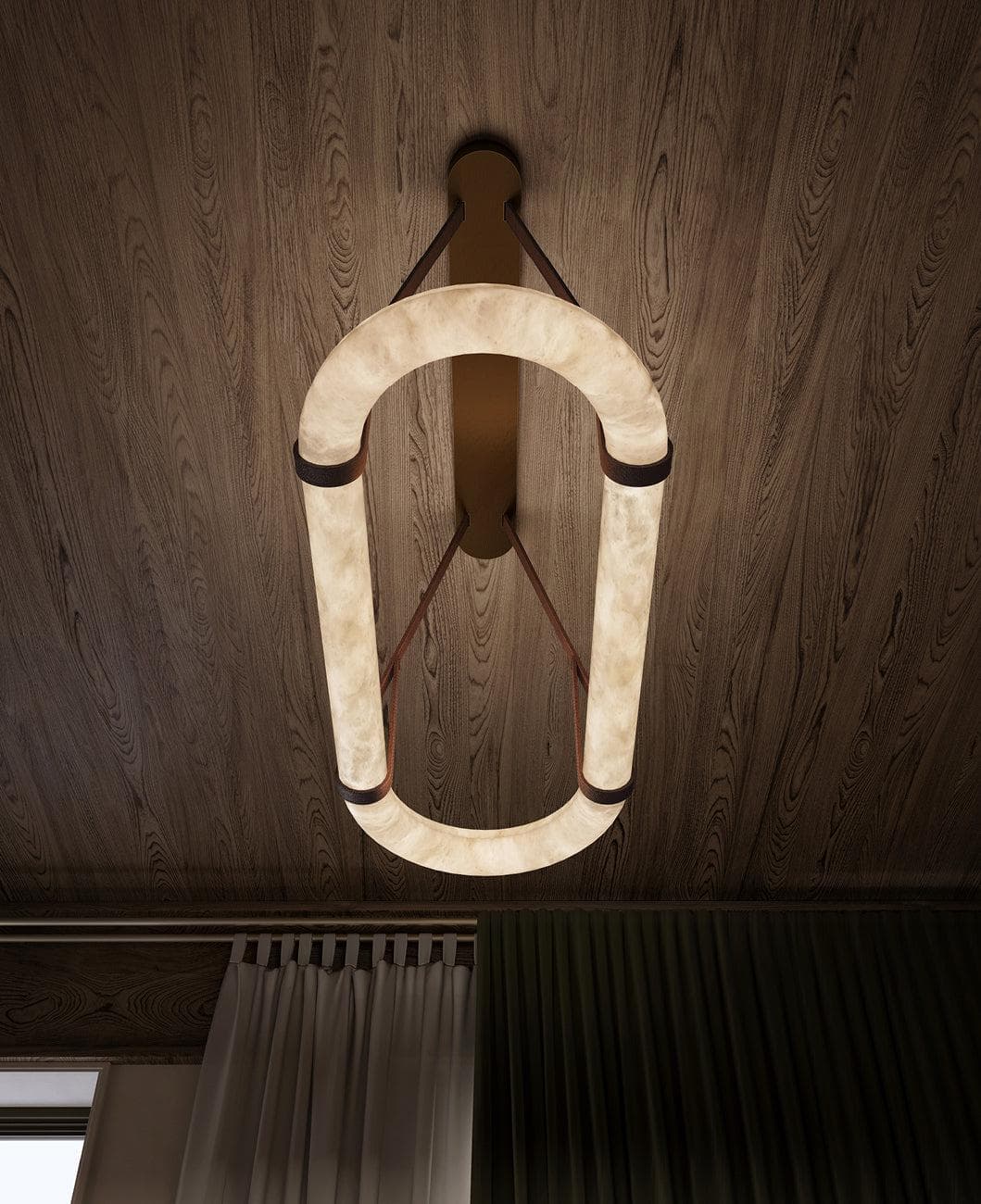 Elegant Circle Alabaster Chandelier - Modern Crystal Ceiling Light Fixture for Dining Room, Living Room & Bedroom - Perfect for Home Decor & Interior Design