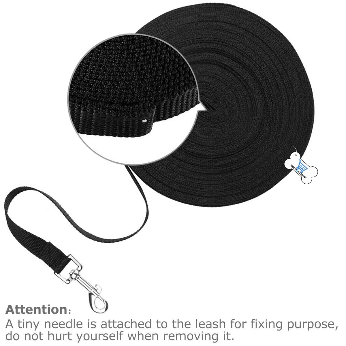 Durable 10FT Long Dog Leash for Small, Medium & Large Dogs - Heavy Duty Training Lead for Obedience, Recall & Agility - Perfect for Camping, Hiking & Outdoor Adventures (Black)