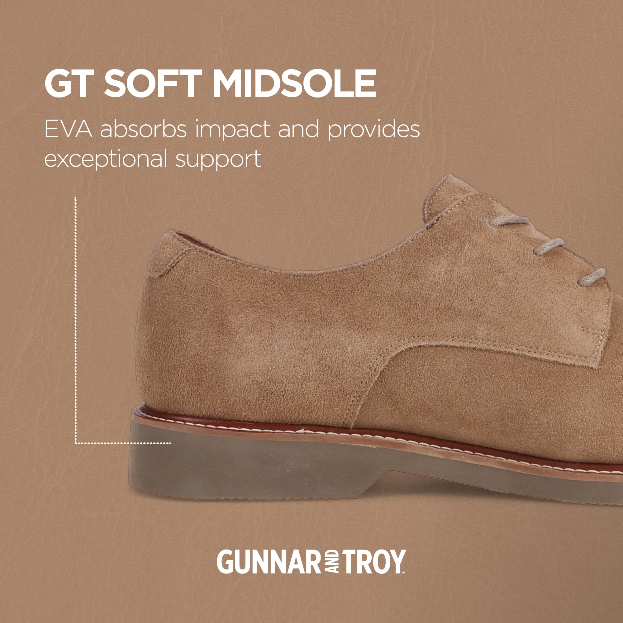 Gunnar & Troy Men's Soft Leather Dress Shoes - Classic Lace-Up Wingtip Oxfords | Modern Formal Shoes for Business, Office & Wedding | Comfortable Leather Shoes for Professional & Special Occasions