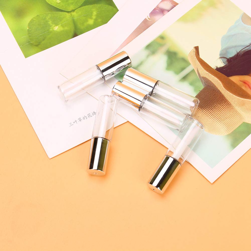GOTOTOP 45 Pack 1.2ml Empty Clear Lip Gloss Tubes with Silver Caps - Refillable Plastic Lip Balm Containers for DIY Makeup, Cosmetic Storage & Travel Essentials (Perfect for Home, Salon & Professional Use)