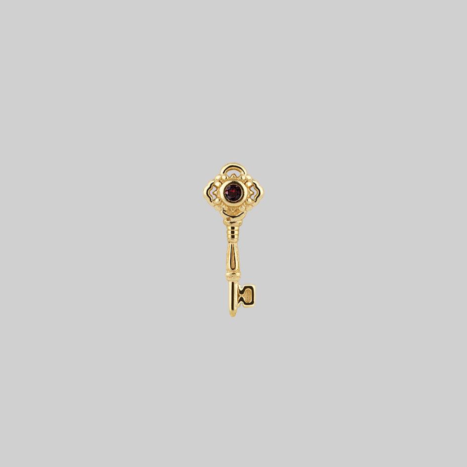 TWILIGHT Gold Skeleton Key Stud Earrings for Women - Vintage Style Jewelry Gift for Birthday, Anniversary & Special Occasions