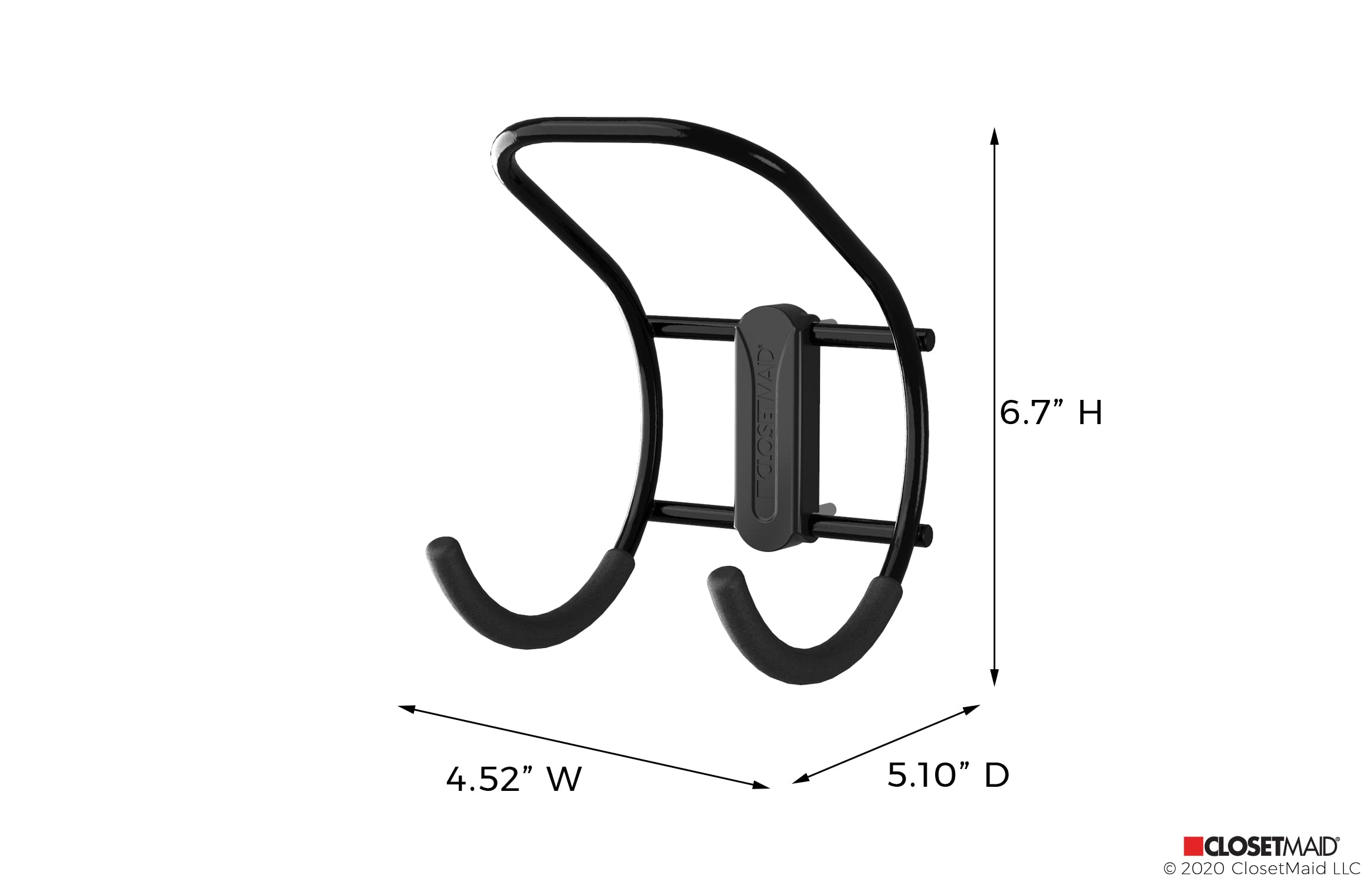 ClosetMaid MaxLoad 5-Pack Heavy Duty Wall Mount Garage Hooks & Hangers - Organize Cords, Power Tools, Long Handle Equipment, Hoses & Shovels (Black) - Perfect for Garage, Workshop & Home Storage Solutions