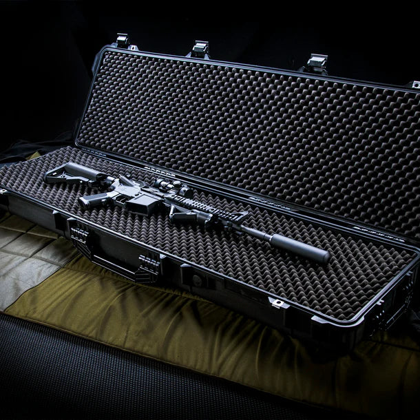 Barska BH12158 Waterproof 53-Inch Hard Rifle Case with Wheels - Heavy Duty Lockable Gun Storage for Travel & Hunting - Perfect for Airplane, Range & Outdoor Use