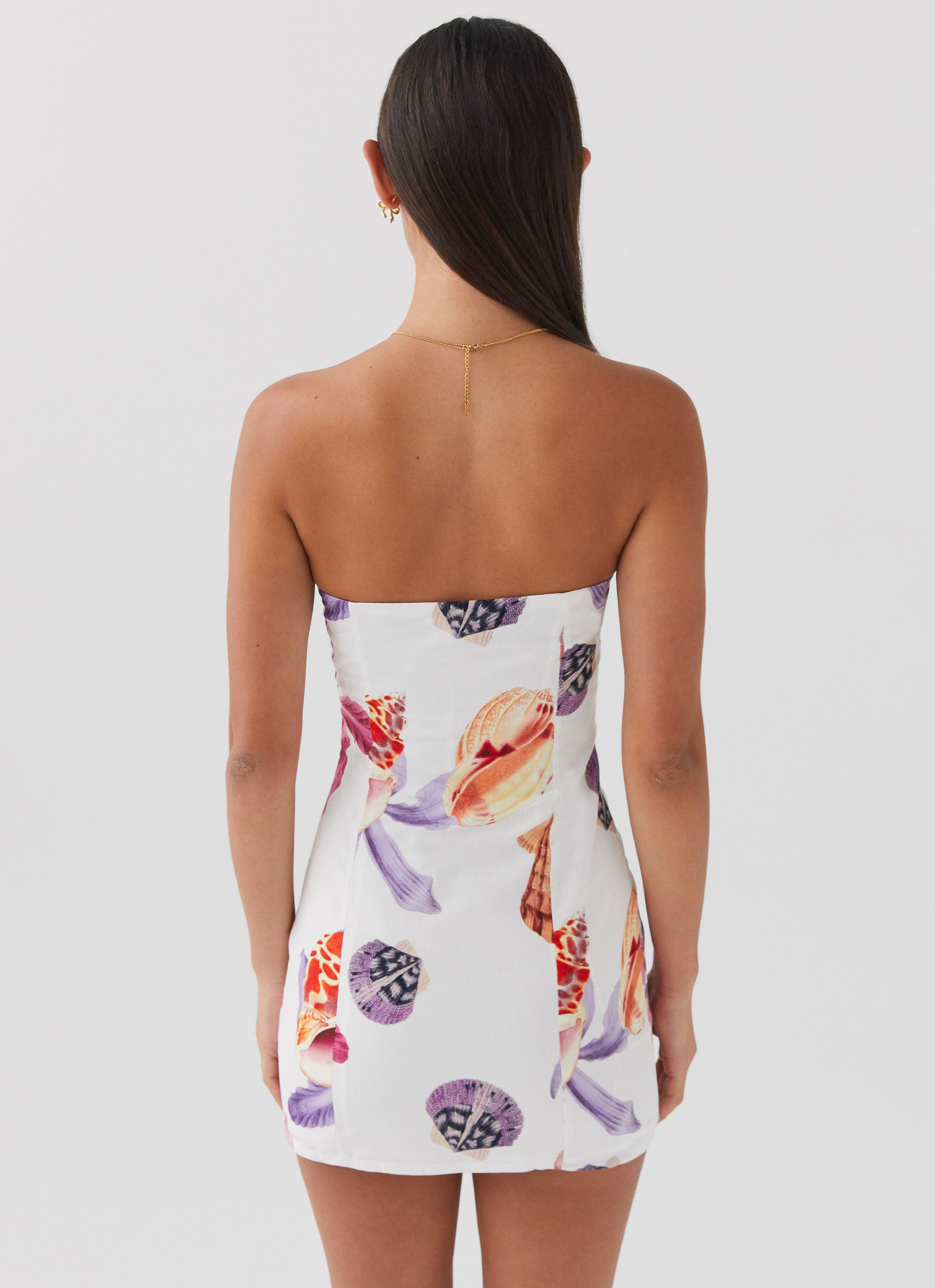 Freya Linen Mini Dress with Seaside Bouquet Print - Lightweight Summer Beach Dress for Vacation, Date Night & Boho Outfits