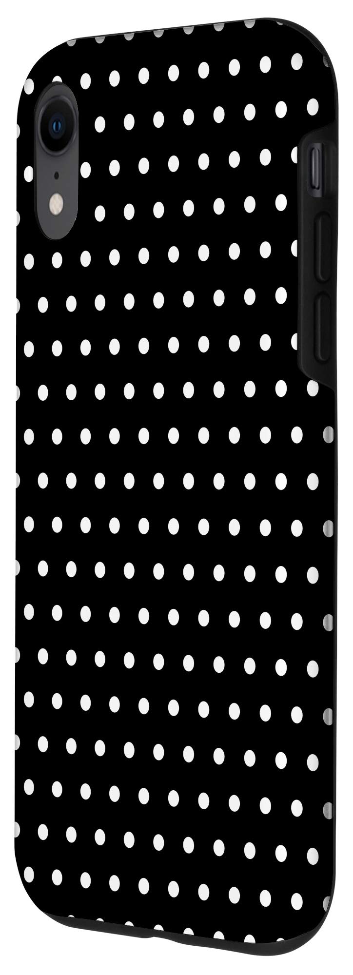 iPhone XR Case - Shockproof Black & White Polka Dots Phone Cover with Raised Edges | Perfect for Everyday Protection, Travel & Work | Compatible with iPhone XR (2018)