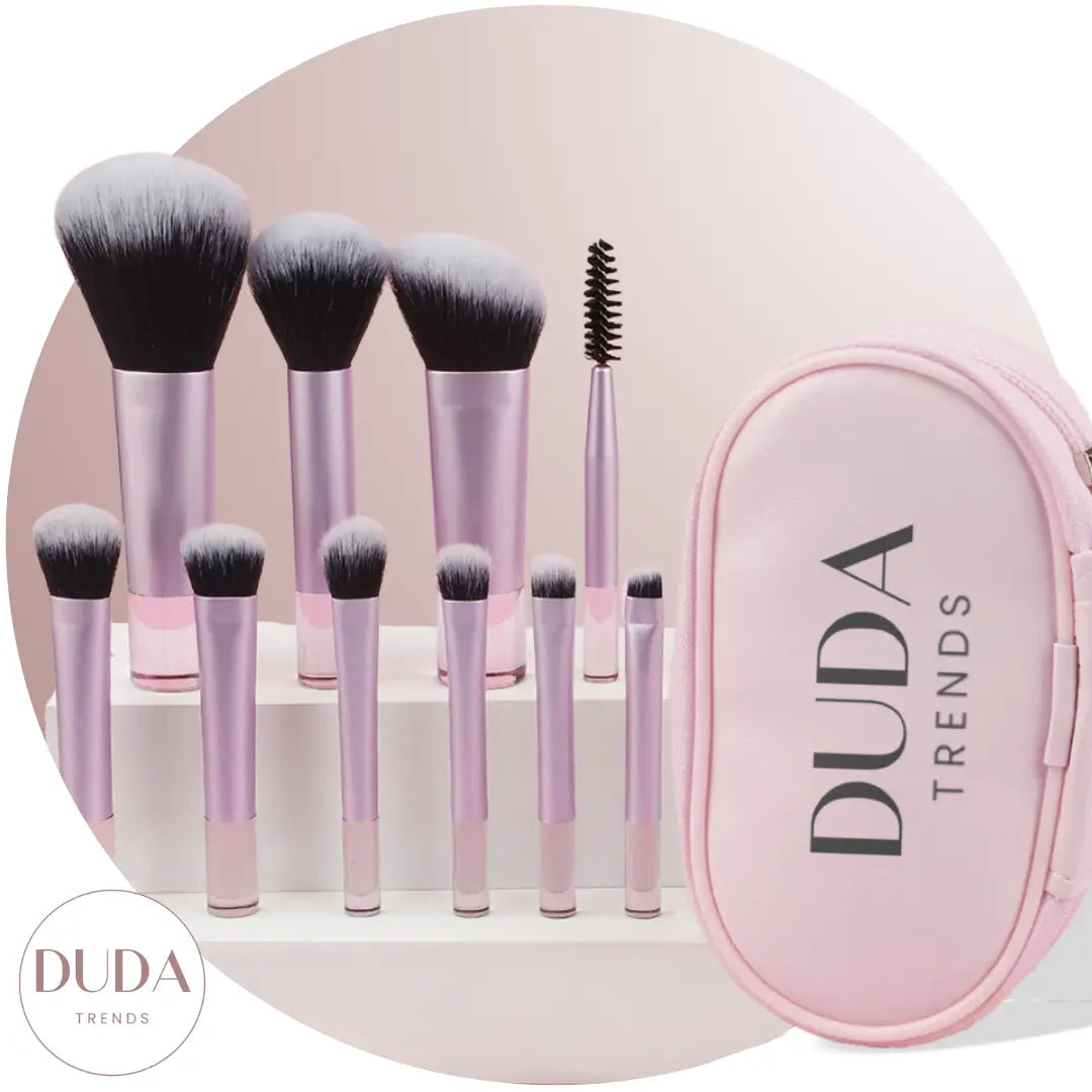 10-Piece Professional Makeup Brush Set - Soft Bristles for Foundation, Blending & Contouring - Perfect for Daily Makeup & Travel (Rose Gold)