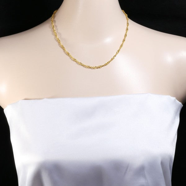 24K Yellow Gold Necklace for Women - Elegant 18 Inch Solid Gold Chain Jewelry Gift for Her - Perfect for Weddings, Anniversaries & Special Occasions