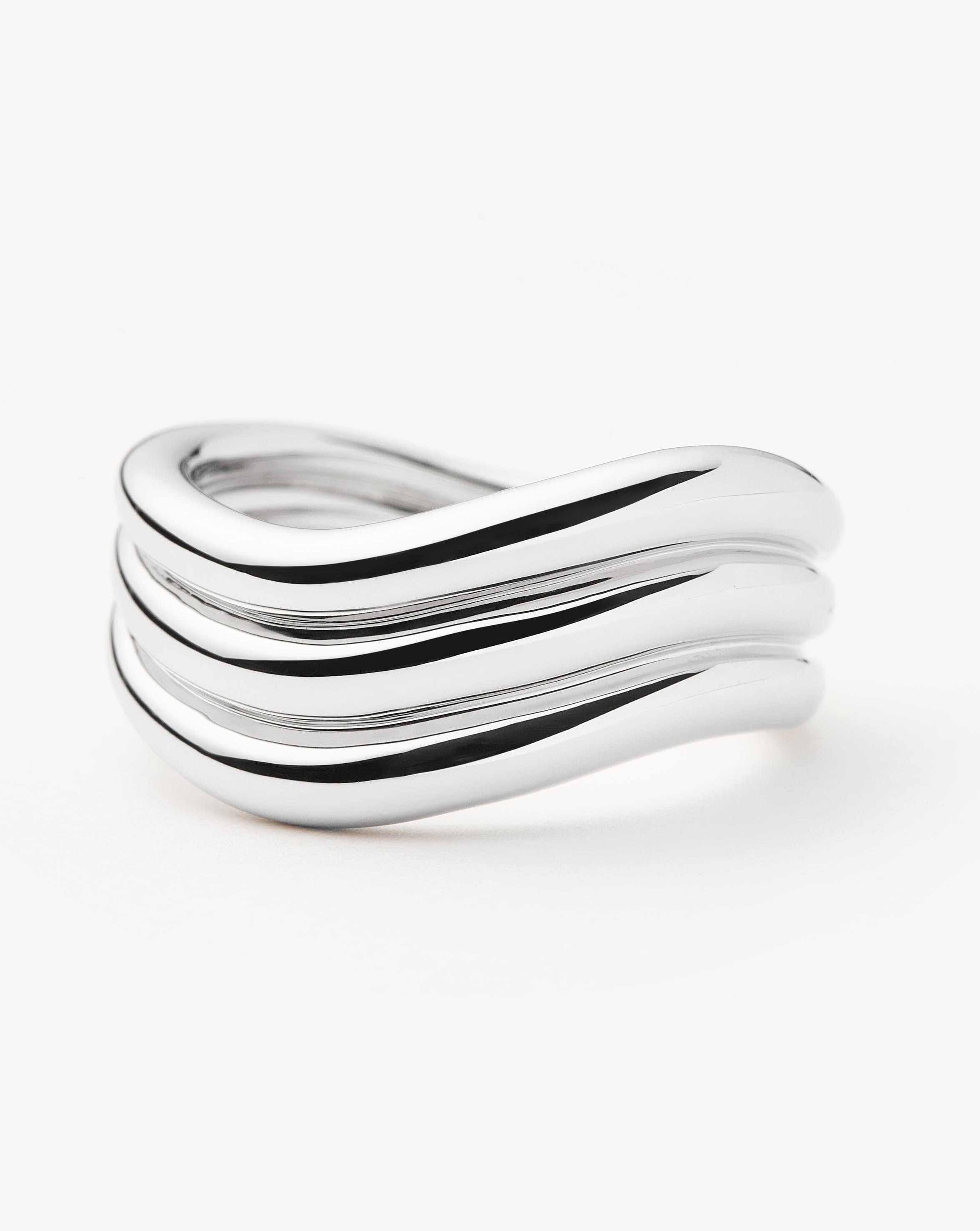 Savi Signature Triple Ring - Elegant Silver Plated Stackable Rings for Women | Perfect for Everyday Wear, Gift Giving & Special Occasions