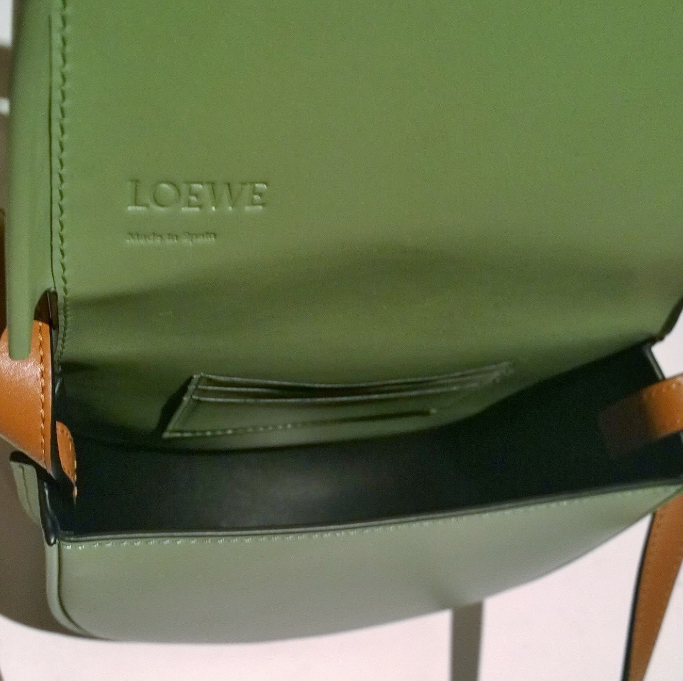 Loewe Duo Heel Bag - Rosemary Green & Tan Brown Leather Crossbody Purse for Women | Fashion Shoulder Bag for Daily Use, Travel & Special Occasions