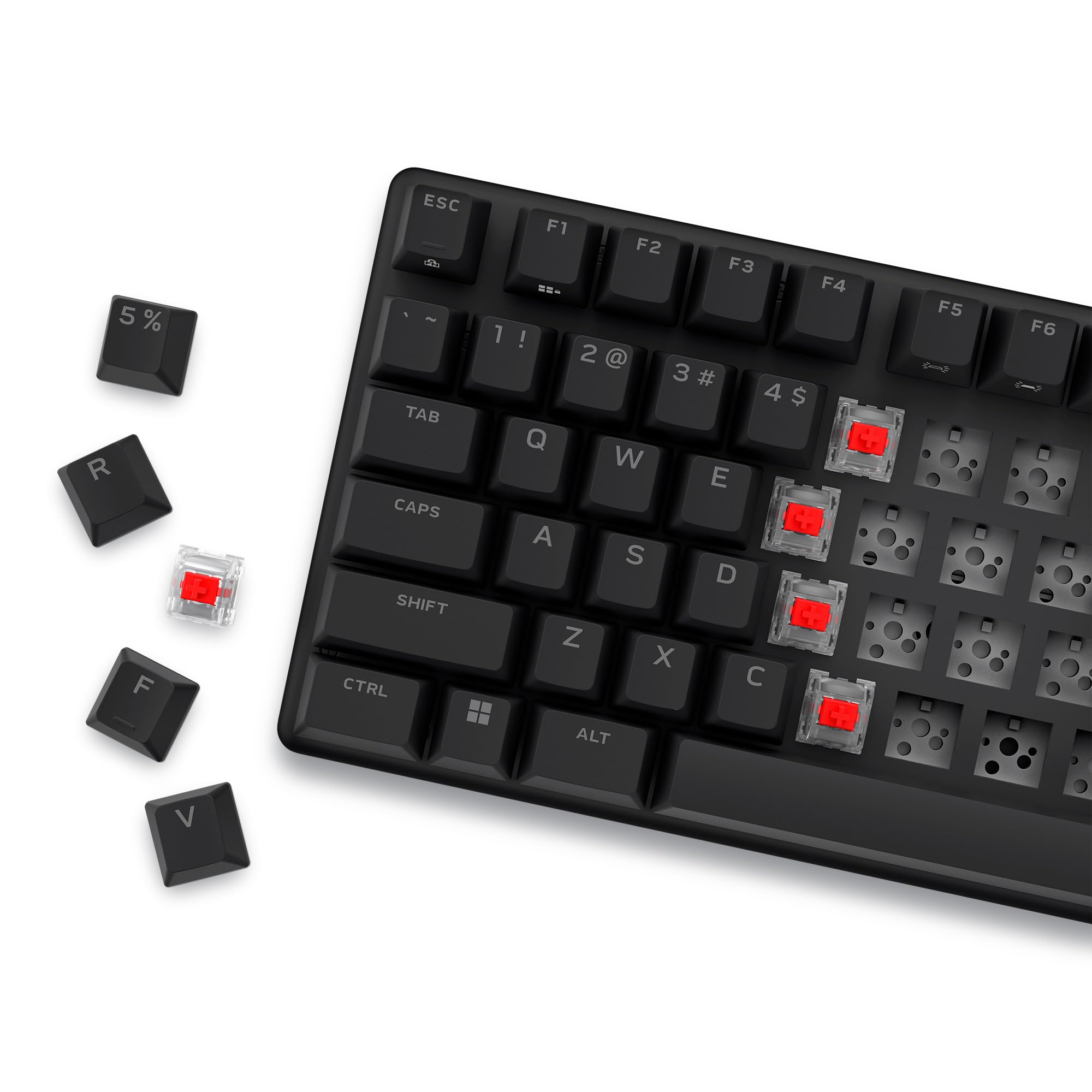 Alienware Pro Wireless Gaming Keyboard - Bluetooth 5.1, 2.4GHz RF, Linear Mechanical Switches, Hot-Swappable, Tri-Mode Connectivity, Adjustable Height, Dark Side of the Moon - Perfect for PC Gaming, Esports & Office Work