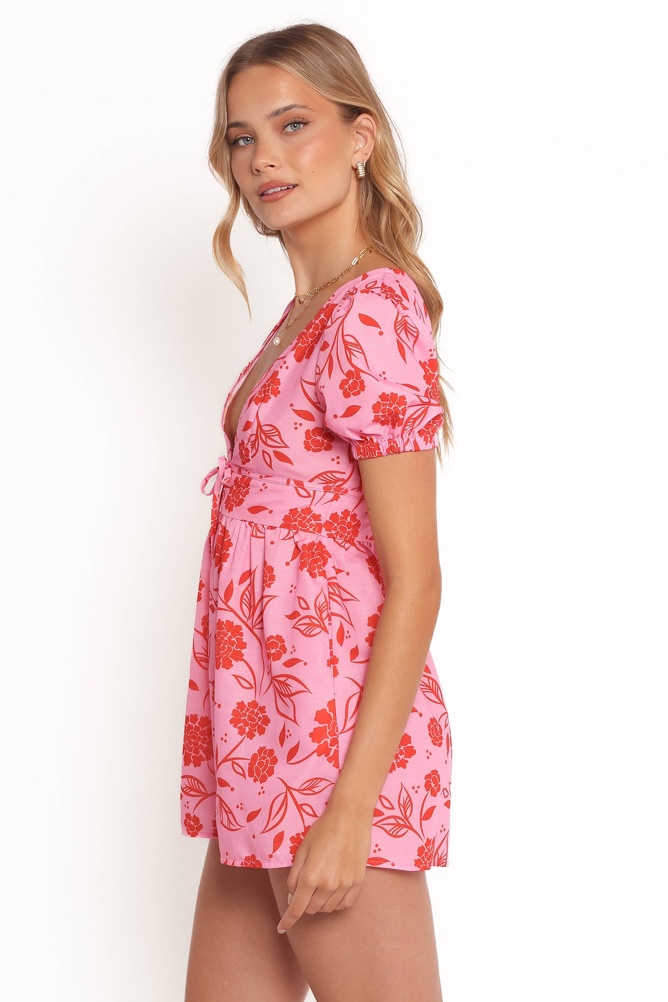 Anthea Playsuit for Women - Stylish Pink & Red Jumpsuit | Casual Wear, Summer Outfits, Beach Cover-Up, Party Dress