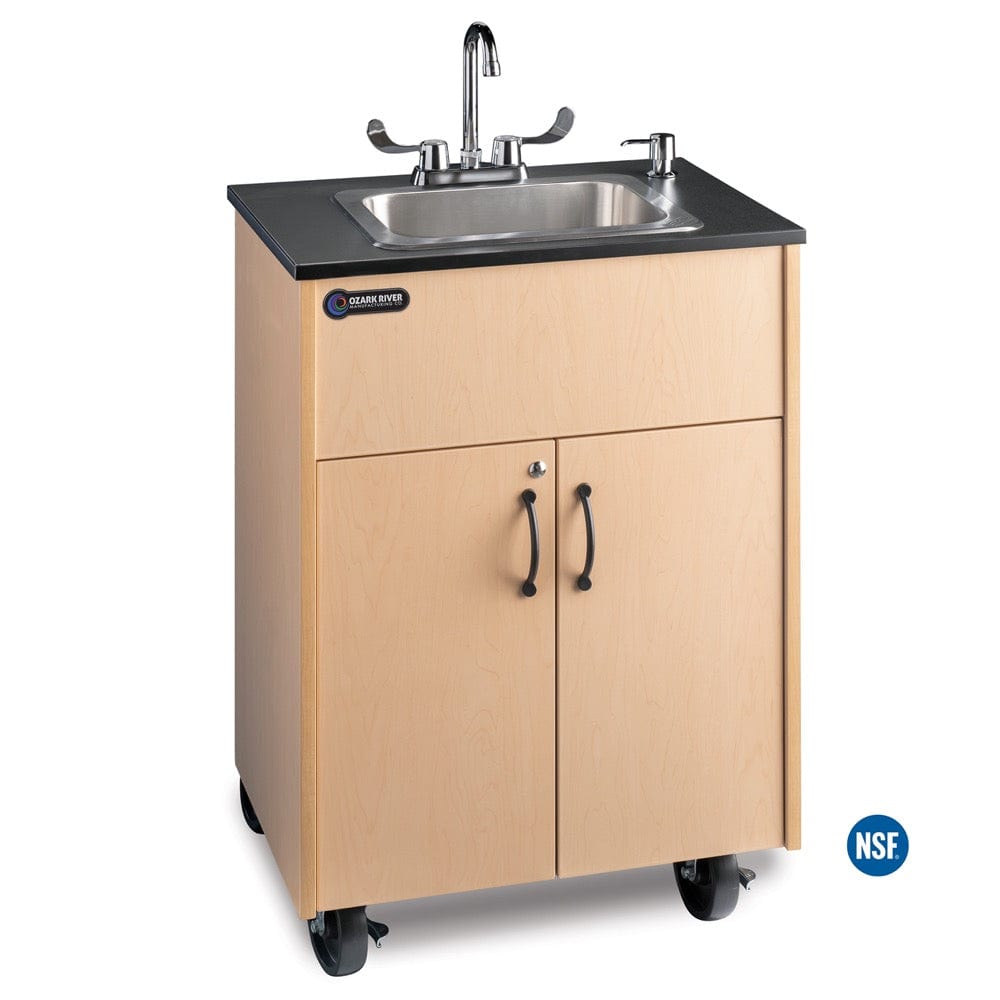 Ozark River Premier Deep Basin Portable Sink 38 Inch Height with Laminate Countertop - Stainless Steel Sink for Outdoor Camping, RV, and Off-Grid Living