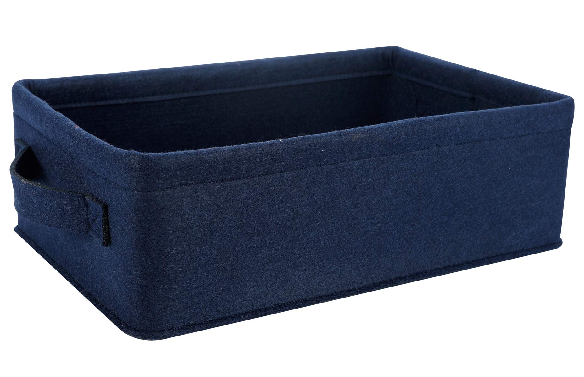 Navy Blue Fabric Storage Baskets - Small Narrow Shelf Organizer for Towels, Toys & Clothes | Perfect for Baby Nursery, Pet Supplies & Home Organization