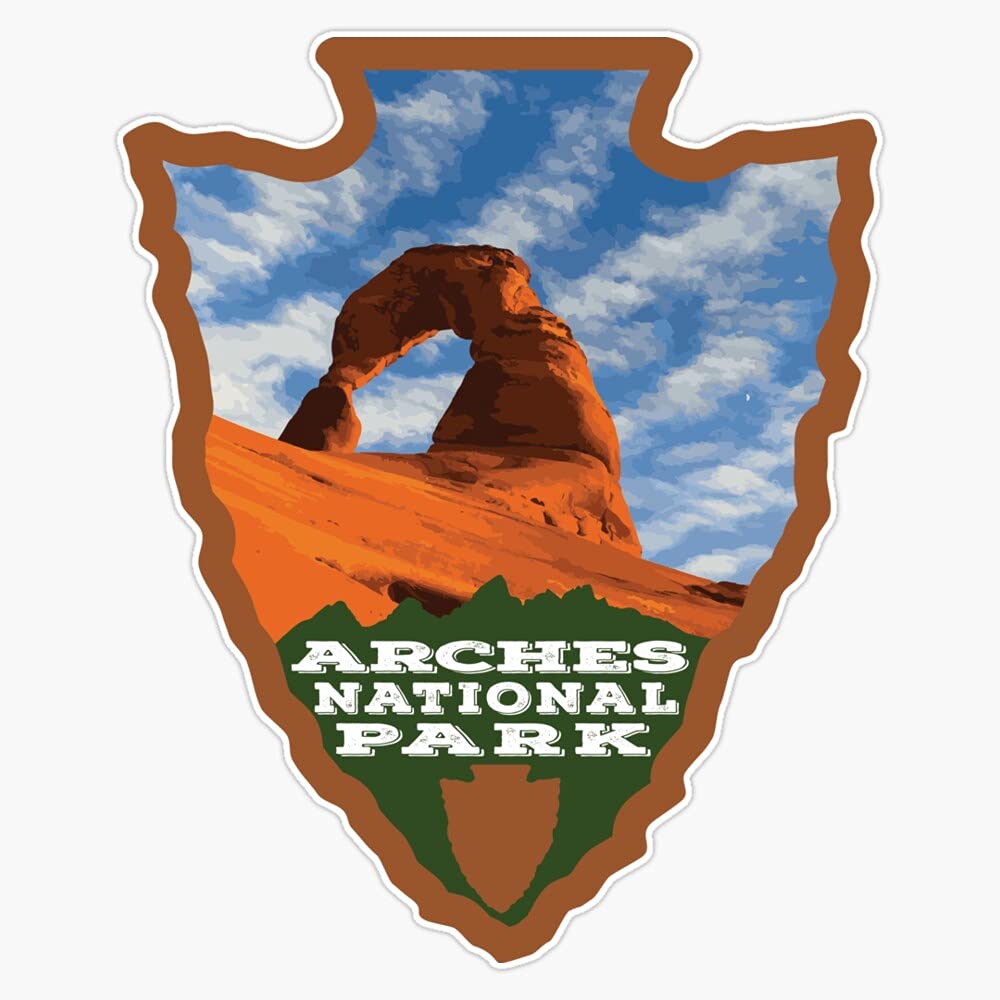 Arches National Park Arrowhead Vinyl Decal - 5 Inch Laptop Sticker, Wall Art, Bumper Sticker for Cars & Travel Gear - Perfect for Outdoor Enthusiasts & National Park Lovers