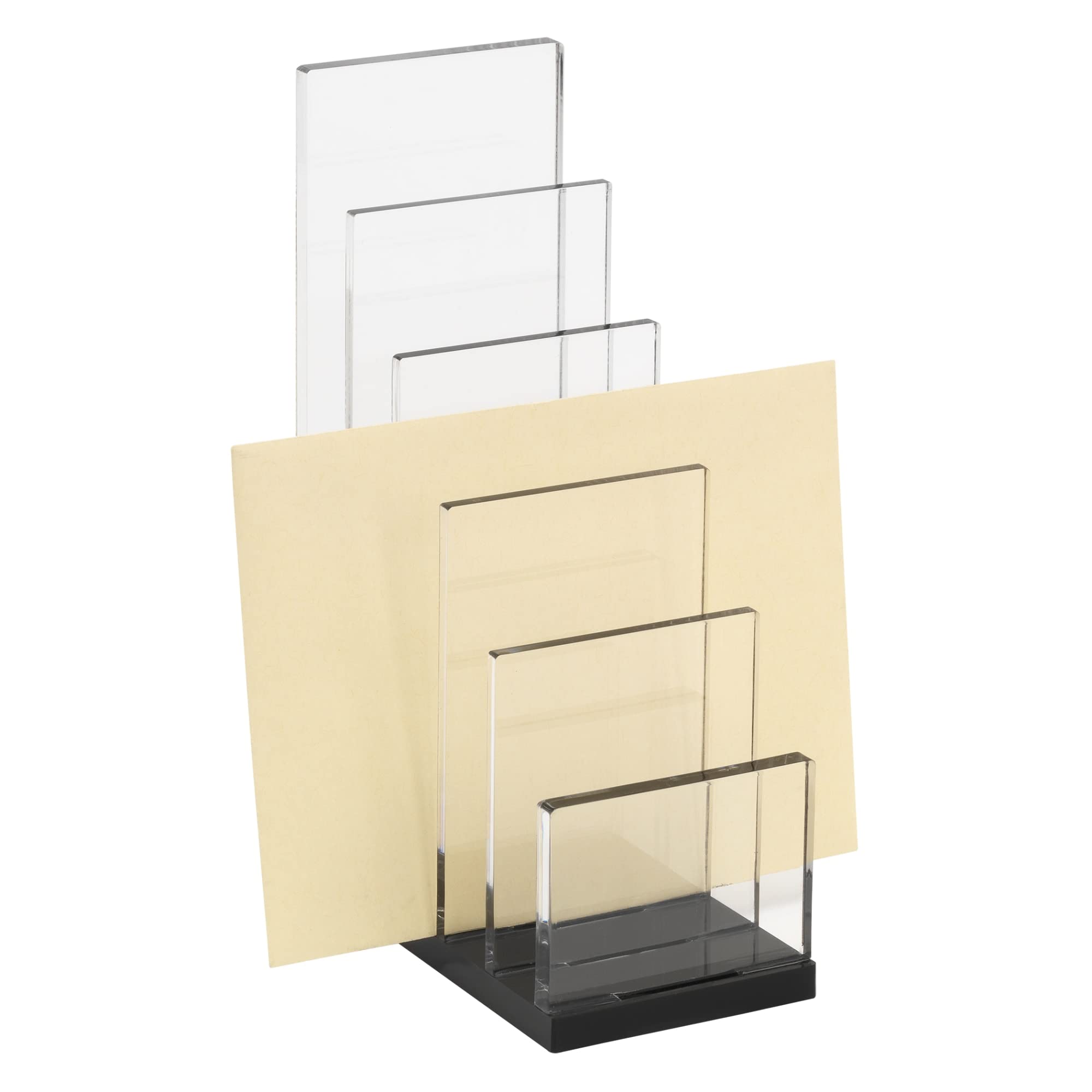 Realspace® Black Acrylic 5-Compartment Letter Size Desk Organizer - Perfect for Office, Home & School Workspace Organization