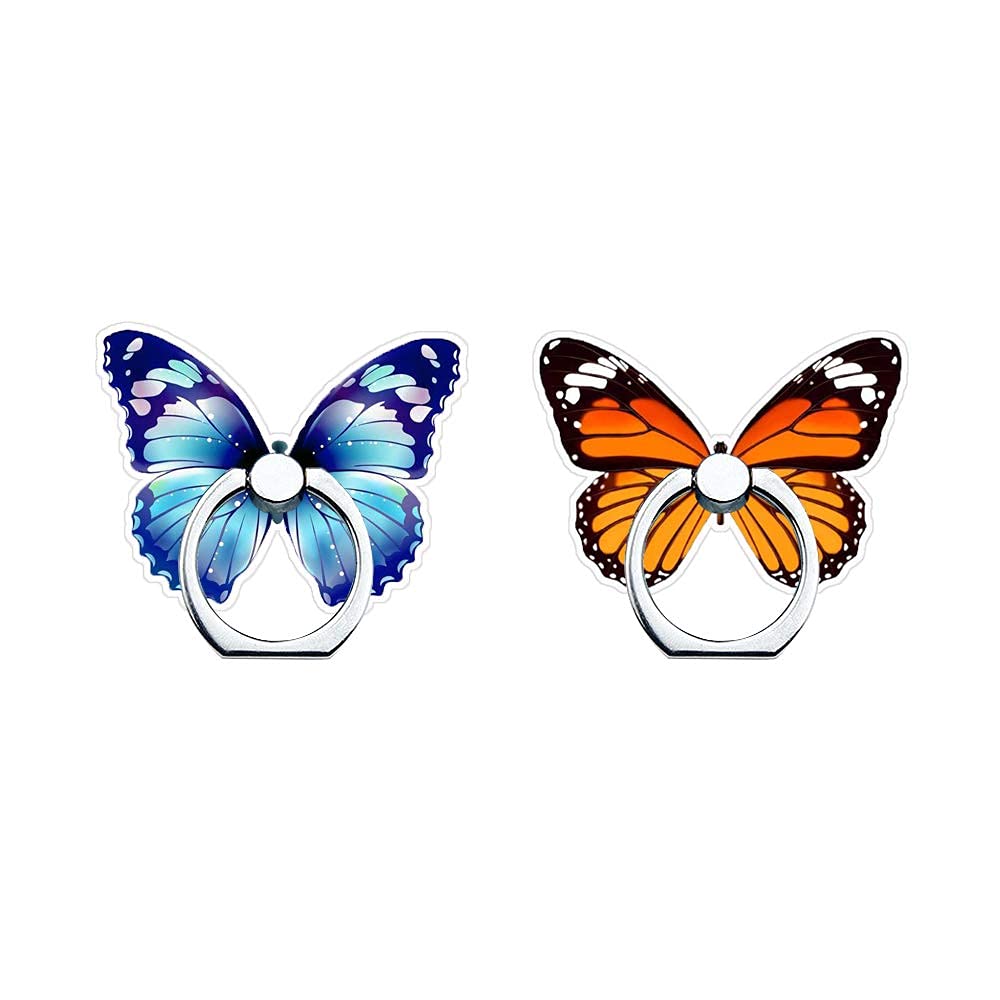 Butterfly Phone Ring Stand Holder - 360° Rotatable Phone Grip & Kickstand for iPhone, Samsung, LG, Sony, HTC | Universal Phone Accessory for Hands-Free Viewing, Selfies & Secure Grip (Butterfly Design)