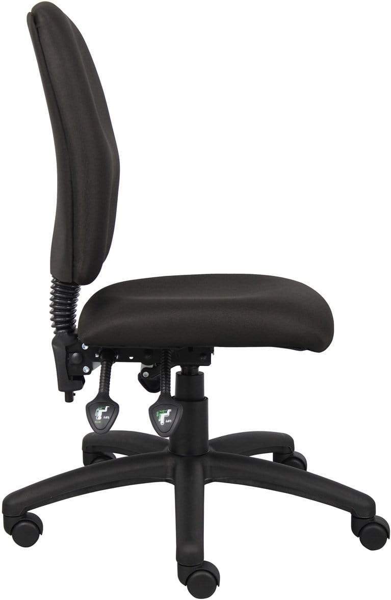 Boss Multi-Function Fabric Task Chair [B3035 BK] - Ergonomic Office Chair for Home & Work, Adjustable Height & Lumbar Support, Comfortable Desk Chair for Long Hours Sitting